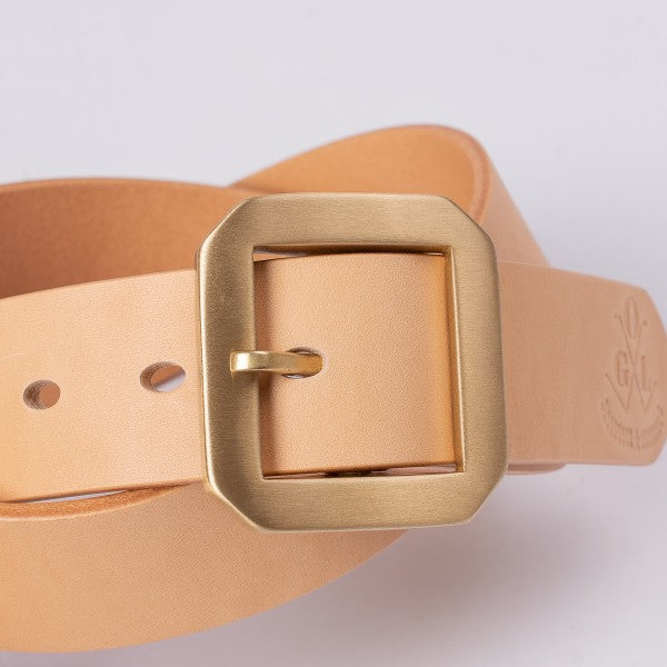 OGL Single Prong Garrison Buckle Leather Belt - Genuine Natural Leather Strap for Men - Perfect for Casual Wear, Work & Outdoor Activities