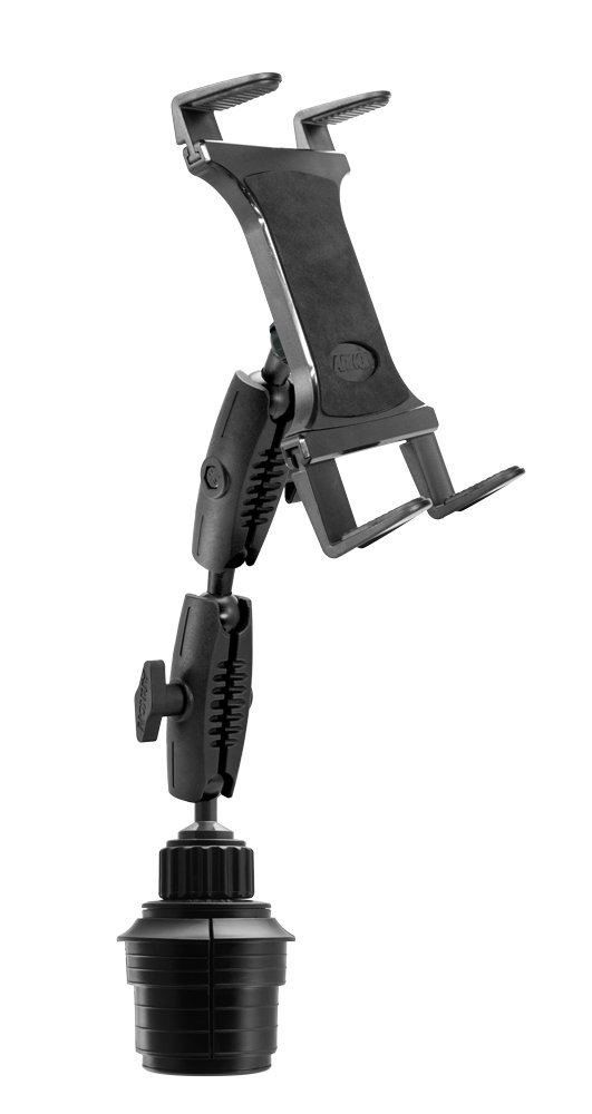 ARKON Slim-Grip Universal Tablet Mount with Heavy-Duty Dual Cup Holder - Adjustable Car Phone Stand for iPad, Samsung Galaxy, Google Pixel, Kindle Fire - Perfect for Road Trips, Commuting & Hands-Free Navigation