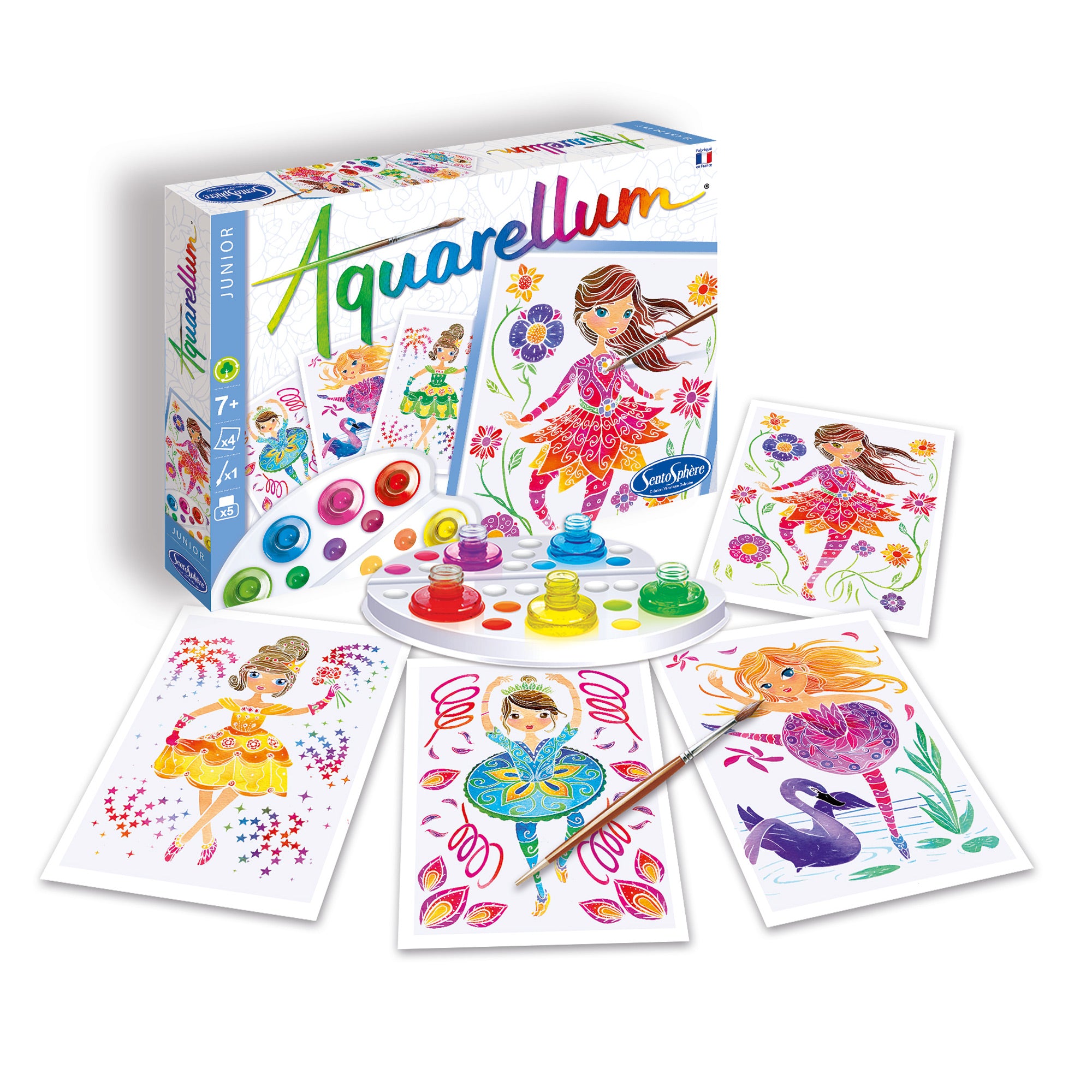 Aquarellum Junior Watercolor Painting Kit for Kids - Ballerinas Theme | Fun & Creative Art Activity for Children, Birthday Gifts, Classroom Projects