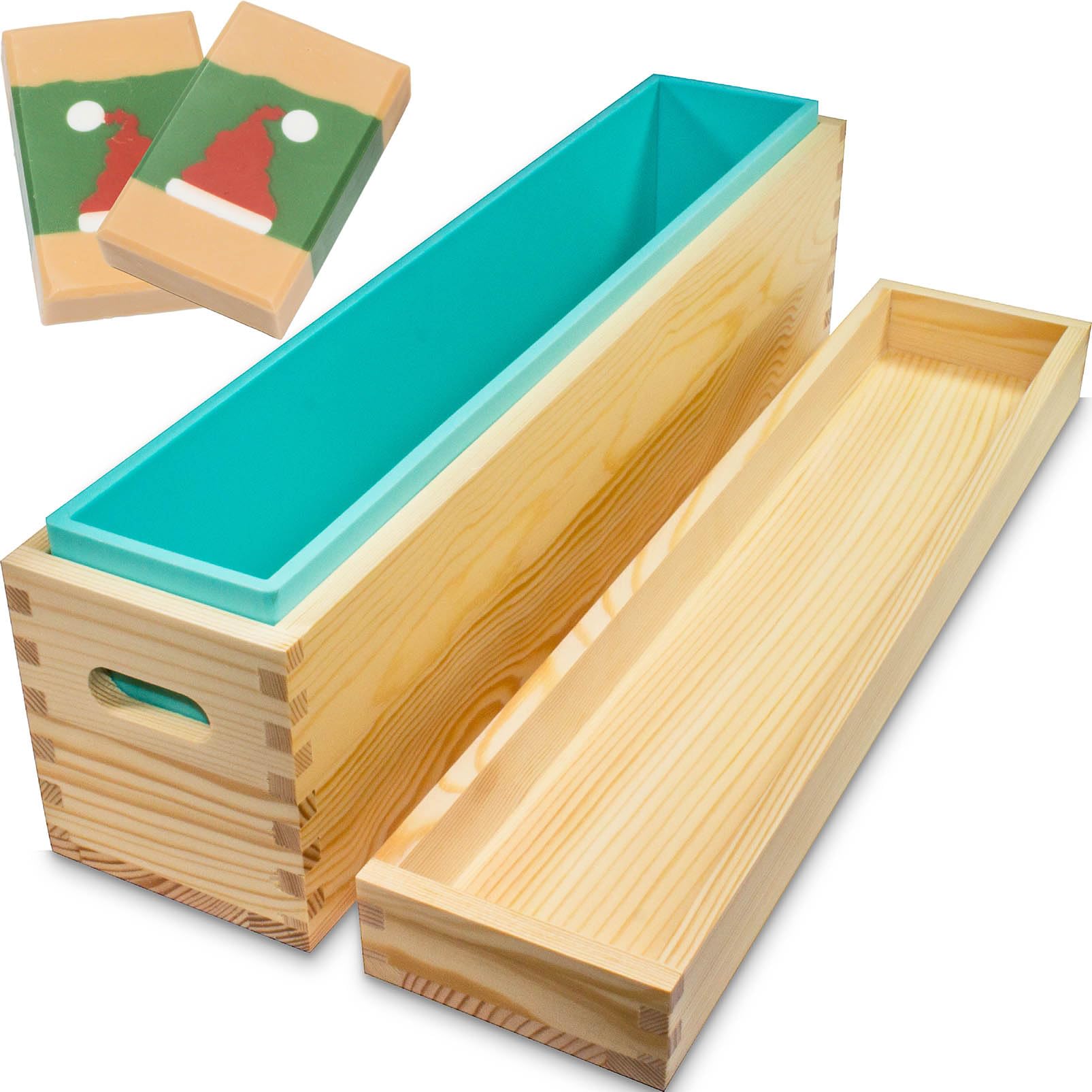 Tall Skinny Wooden Soap Molds for Soap Making - 5 lb Large Rectangle Silicone Loaf Mold with Lid (80oz) - Perfect for Handmade Soap, DIY Gifts & Home Crafting