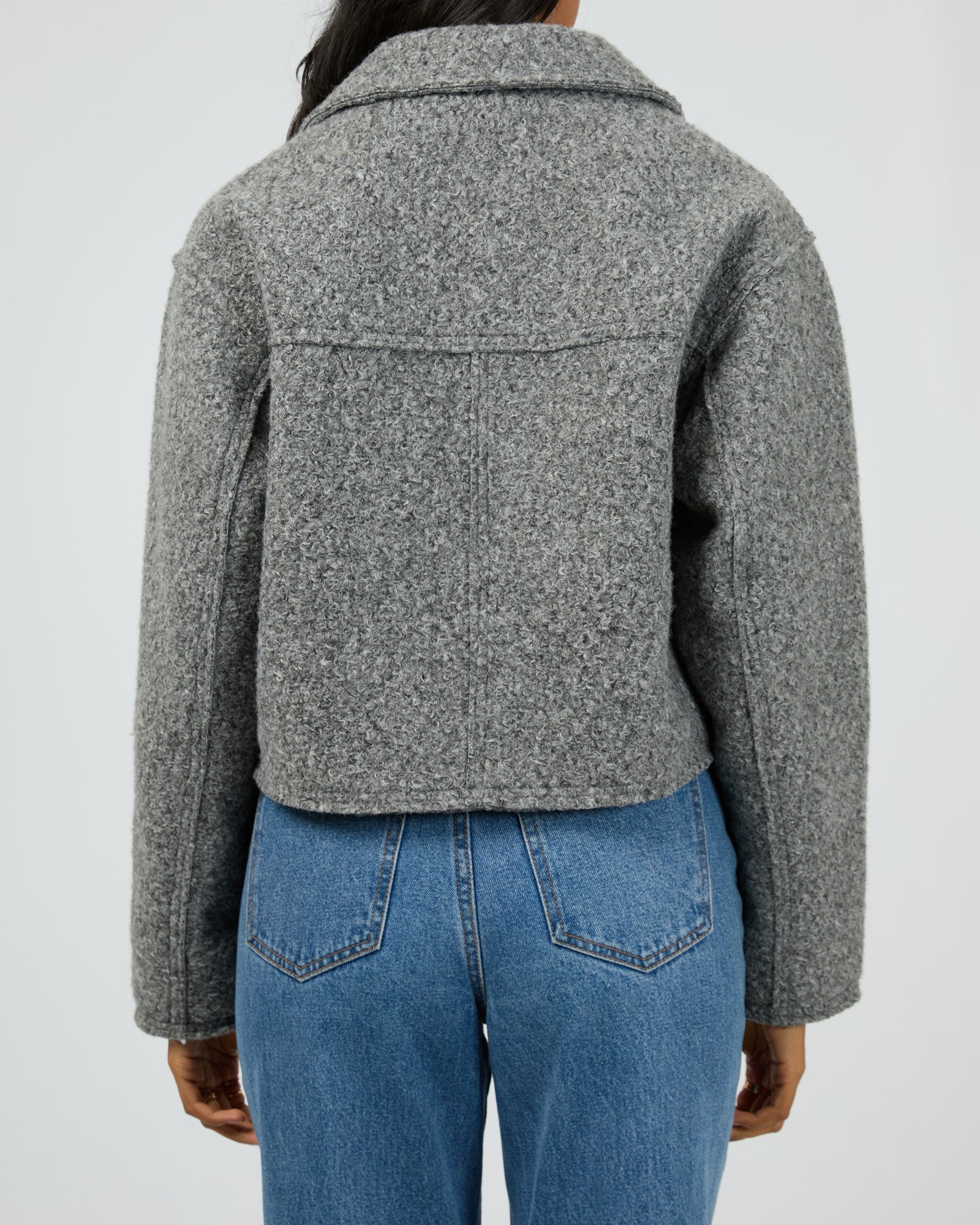 Eve Bennet Crop Jacket - Grey Marle Women's Fashion Outerwear | Stylish Casual & Streetwear for Fall & Winter