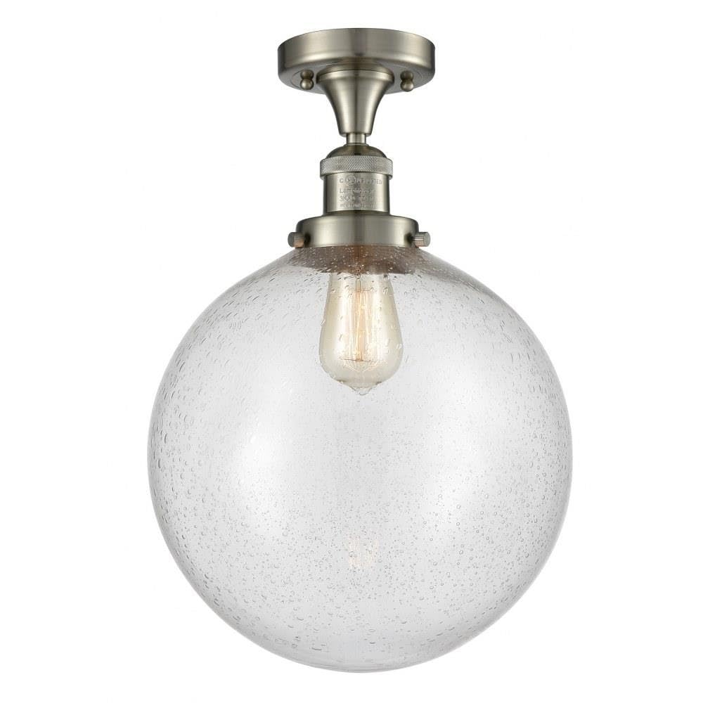 Innovations Lighting 517-1CH-SN-G204-12 Bare Bulb 1 Light Cord Set, Brushed Satin Nickel - Vintage Edison Style Pendant Light for Kitchen Island, Dining Room, or Bedroom Decor