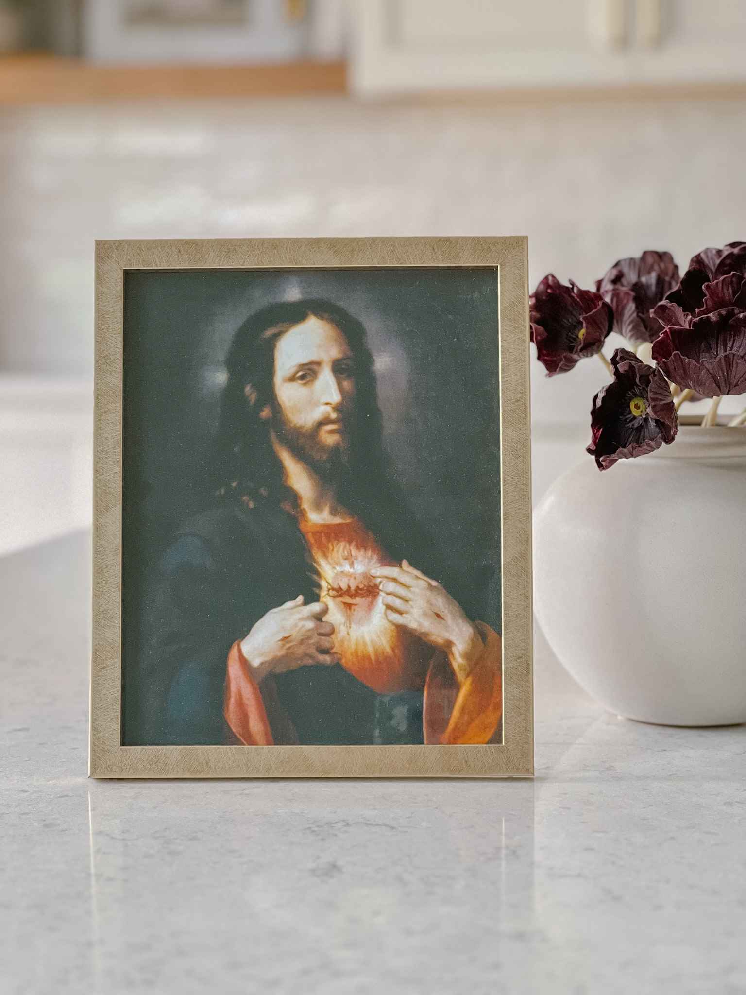 Sacred Heart Print - Religious Wall Art Decor for Home, Church & Office - Perfect for Prayer Rooms & Spiritual Spaces