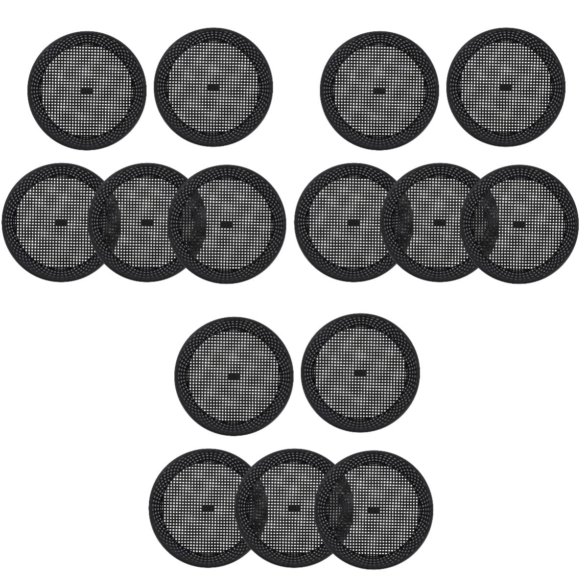 15-Piece Garden Sieve Set - Plastic Soil Sifting Pan with Fine Mesh - 20.5x20.5cm Gardening Riddle for Compost, Sand & Potting Mix (3 Black Pans) - Perfect for Seed Starting, Soil Aeration & Garden Maintenance
