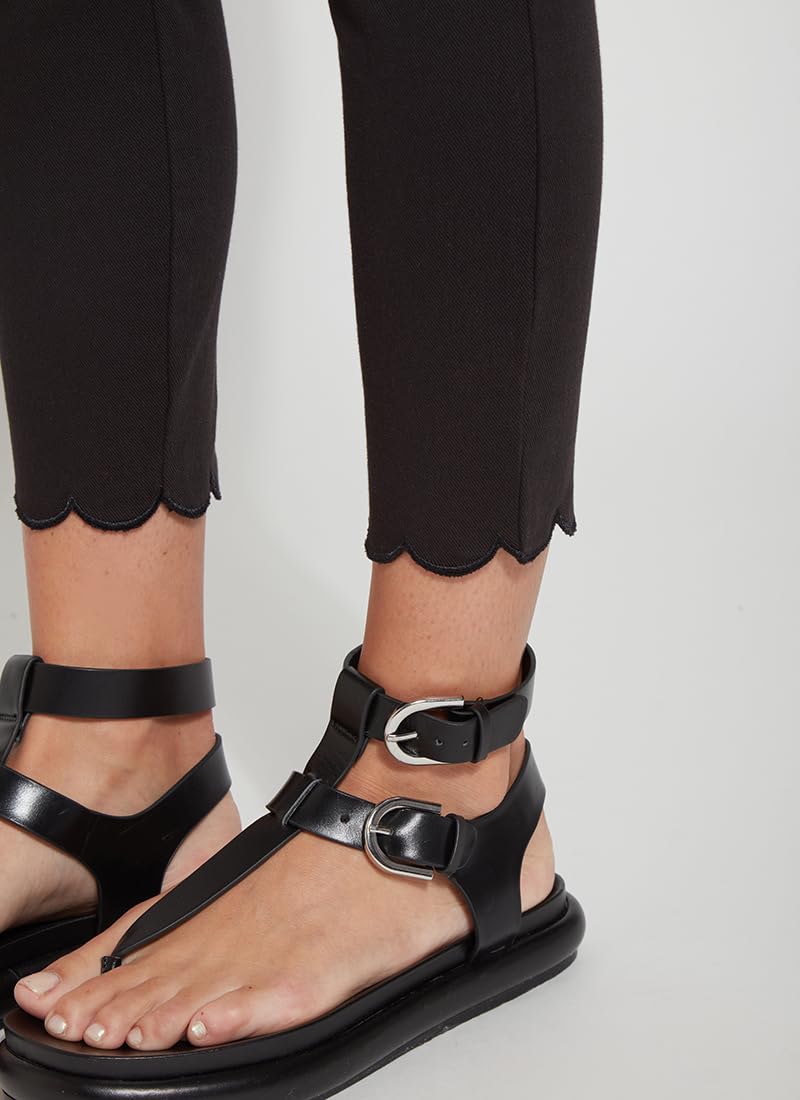 Lyssé Scallop Ankle Jeans for Women - Stretch Cropped Jeans with Single Layer Scallop Edging | Perfect for Casual Outfits, Date Nights & Spring Fashion
