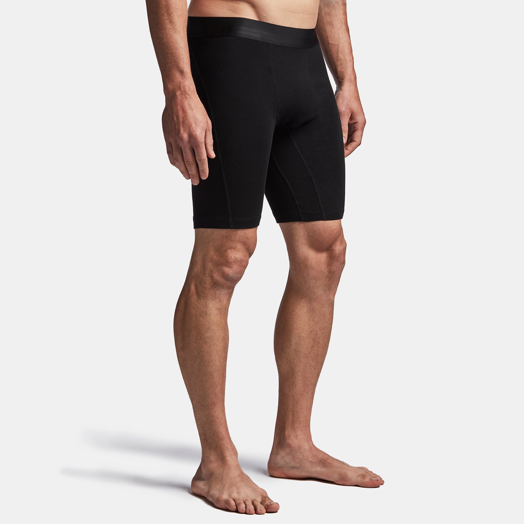 Elevated Lotus Sport Boxer Long - Premium Black Men's Underwear for Gym, Running & Active Lifestyle