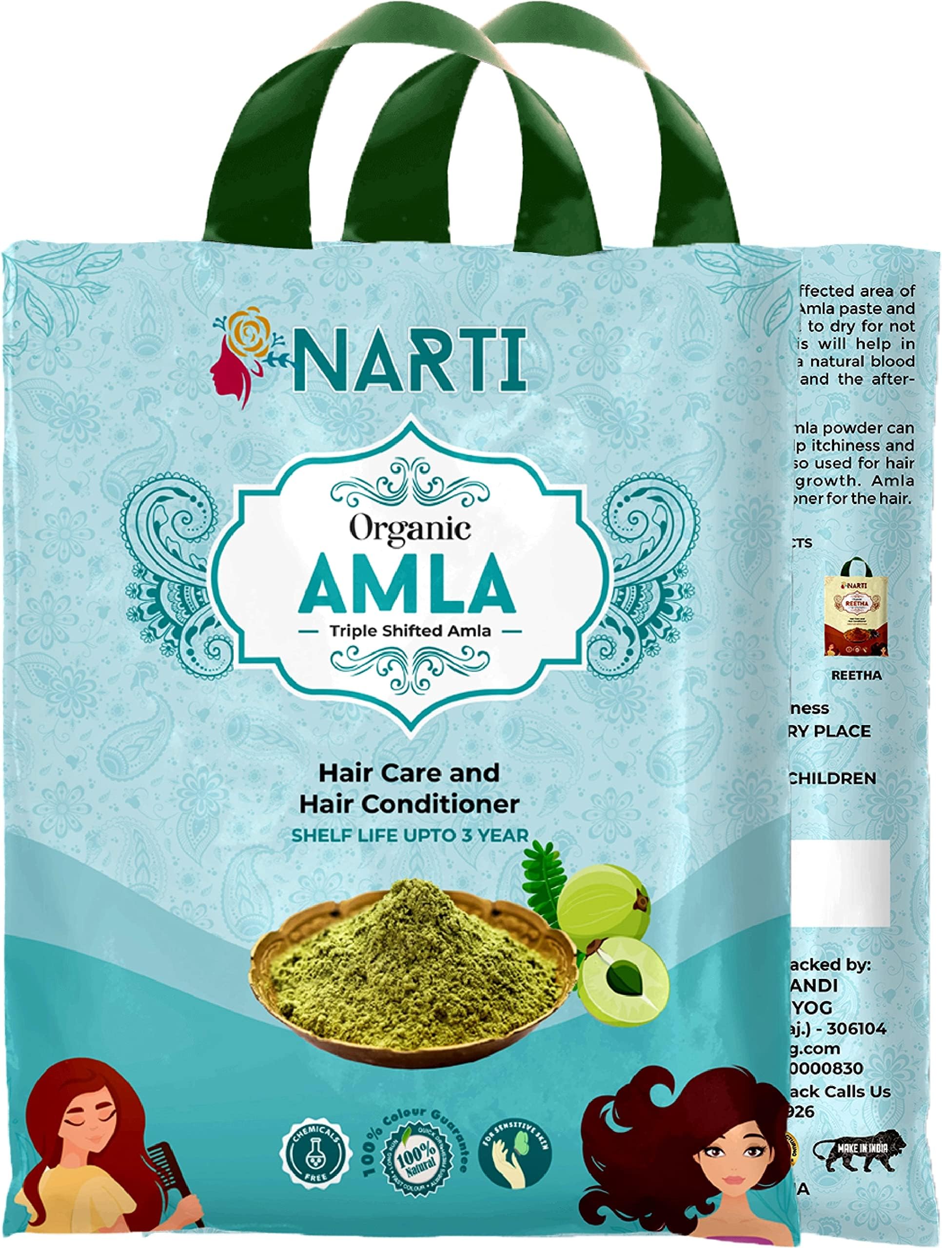 Organic Amla Powder for Hair Growth & Care - 500g | Pure Indian Gooseberry Powder for Stronger, Healthier Hair | Perfect for DIY Hair Masks & Natural Hair Treatments