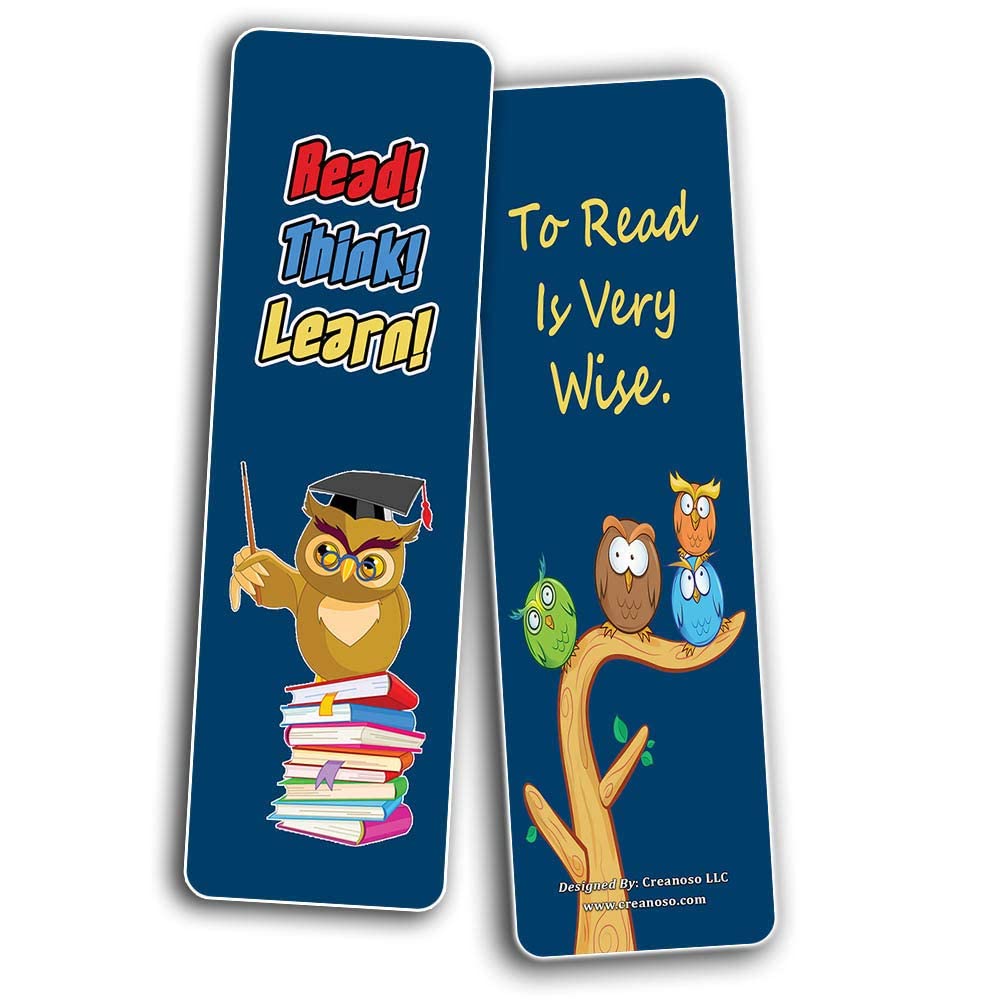 Creanoso 12-Pack Kids Bookmarks Set - Cute Premium Bookmark Gifts for Book Lovers, Men, Women & Teens - Perfect for Reading, Office Supplies & DIY Crafts - Great Stocking Stuffers & Bookworm Gifts