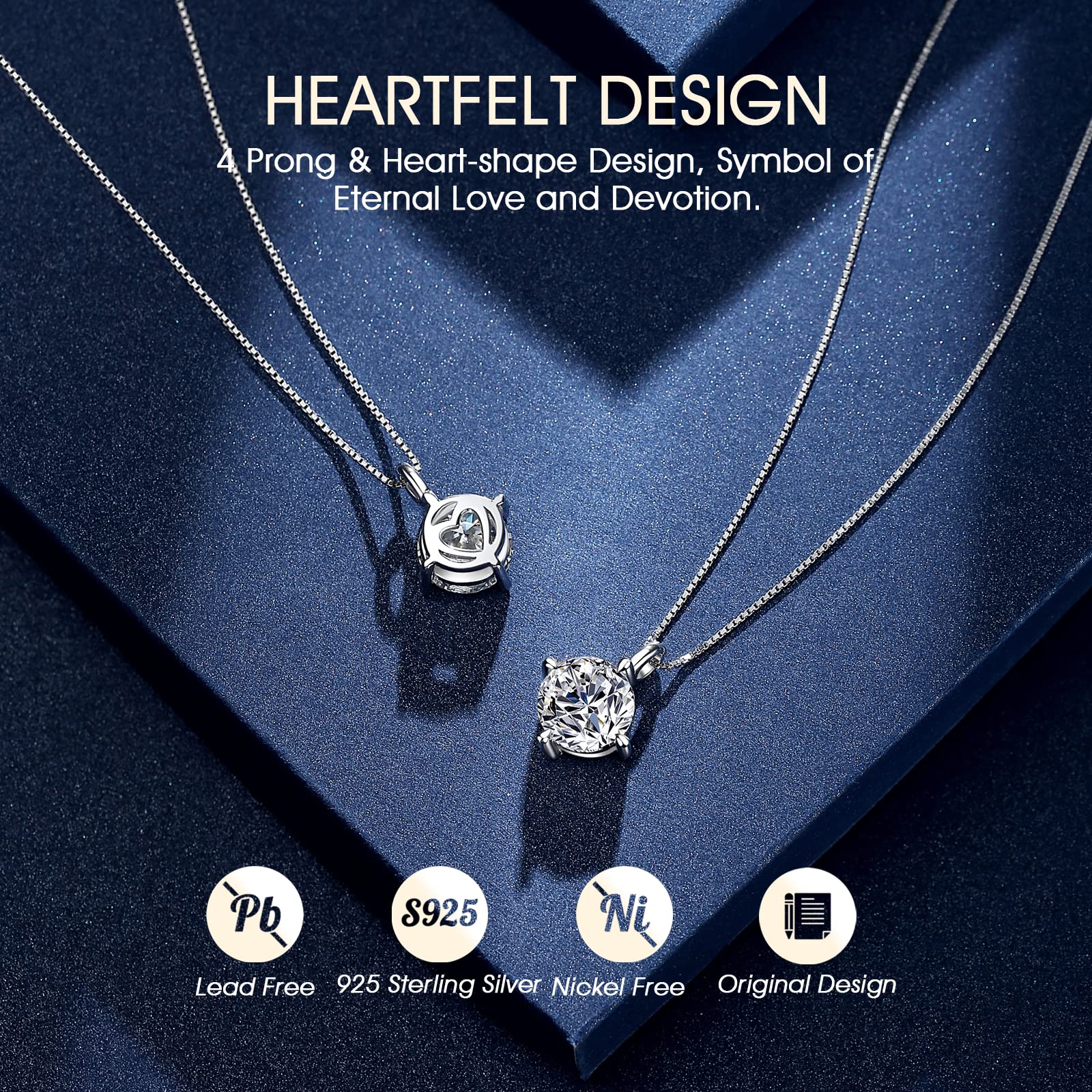 Beam & Bask Sterling Silver Moissanite Necklace for Daughter from Mom & Dad | Meaningful Birthday, Wedding & Graduation Gift for Her | Elegant Pendant Jewelry for Special Occasions & Everyday Wear