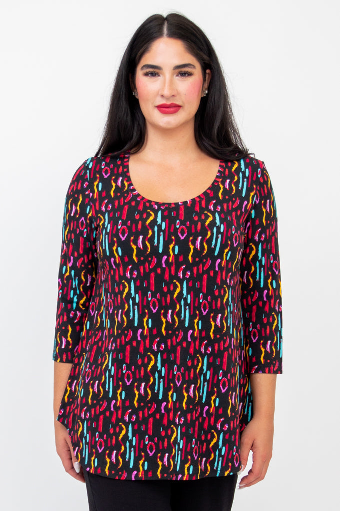 Jazz 3/4 Sleeve Top for Women - Soft Bamboo Fabric Conga Dance Shirt - Perfect for Latin Dance, Salsa, and Performance Wear
