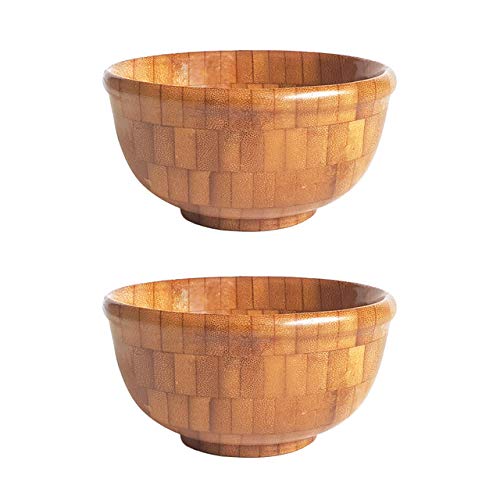 Eco-Friendly Bamboo Serving Bowls (2-Pack) - Natural, Biodegradable & Sustainable Tableware for Salads, Fruits, Snacks, Desserts - Handmade Green Kitchen Gift - Perfect for Picnics, Parties & Eco-Conscious Dining