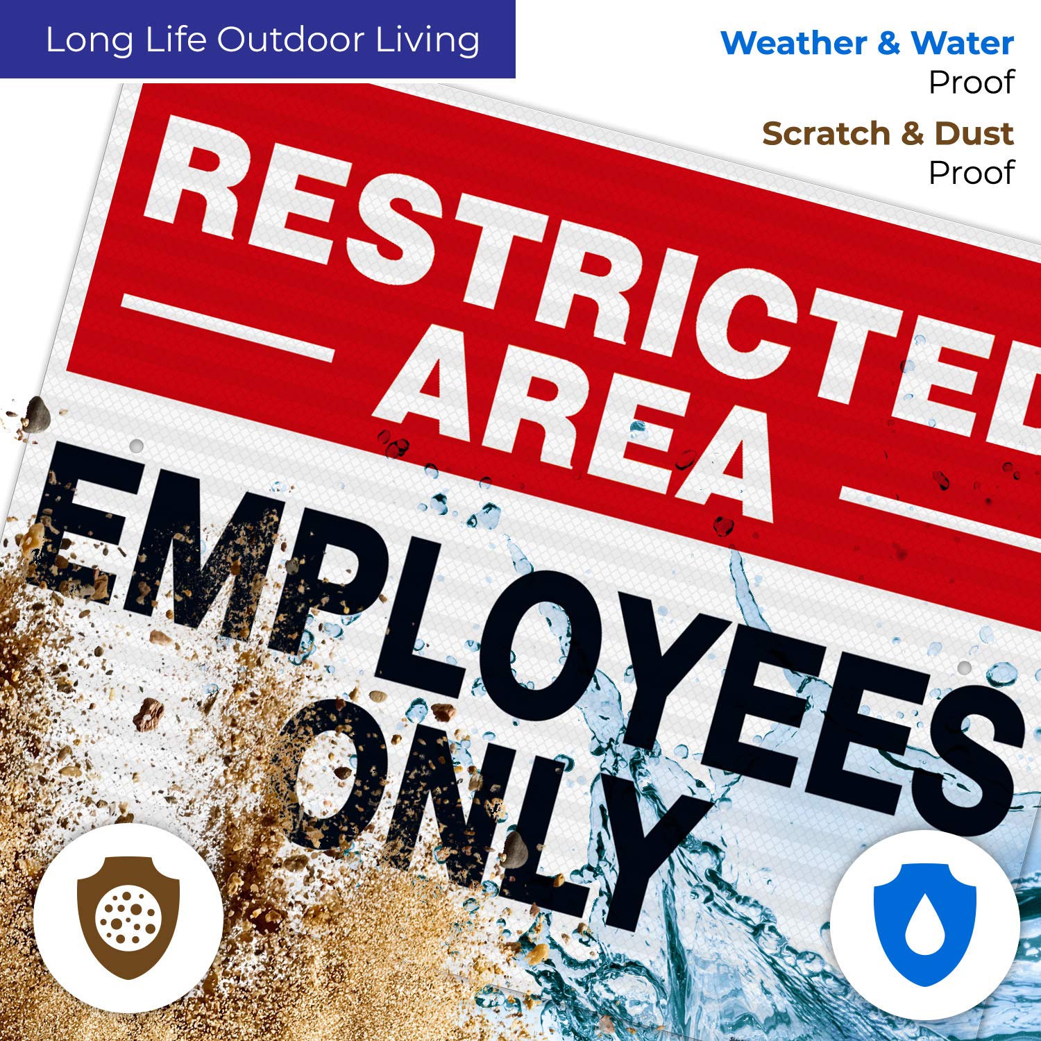 Restricted Area Employees Only Sign - 24x30 Inches, Rust-Free .063 Aluminum, Fade Resistant - Indoor/Outdoor Safety Signage - Made in USA - Perfect for Warehouses, Construction Sites & Secure Facilities