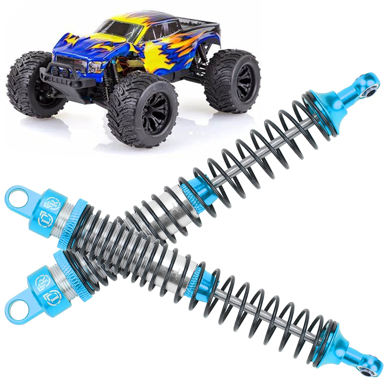 High-Performance RC Metal Damper Shock Absorber - Heavy Duty Suspension for HSP/RGT/Himoto/Redcat 1/10 Scale RC Cars (Blue) - Perfect for Off-Road Bashing, Racing & Crawling