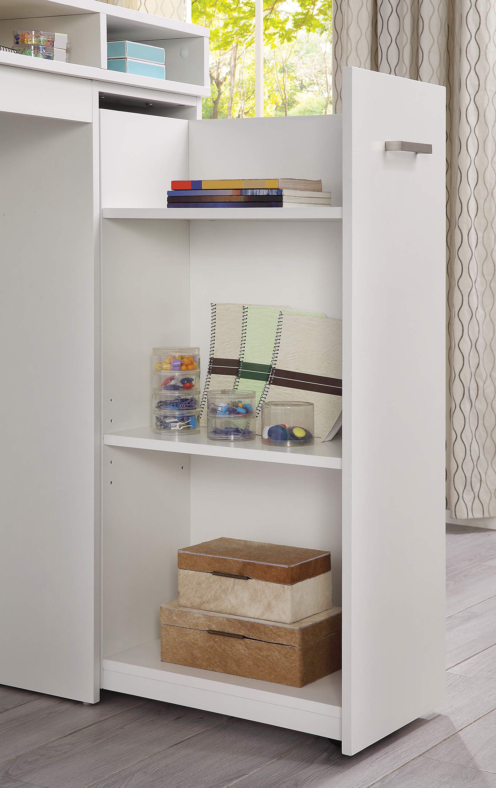 White Ravel Desk with Storage - Home Office & Study Furniture