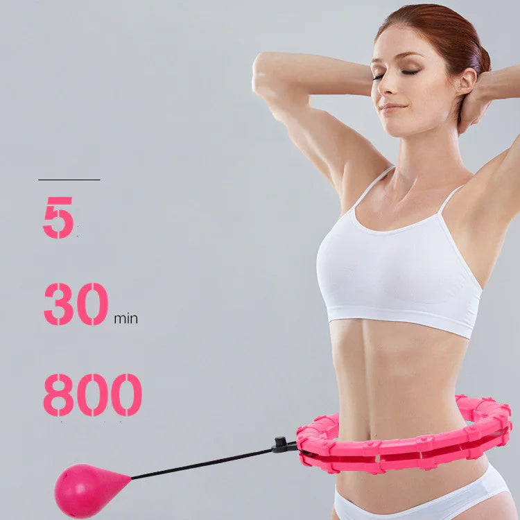 Adjustable Weighted Hula Hoop with Massage Balls for Adults - Waist Trimmer, Core Workout & Belly Fat Burner - Perfect for Home Gym, Weight Loss & Fitness Training