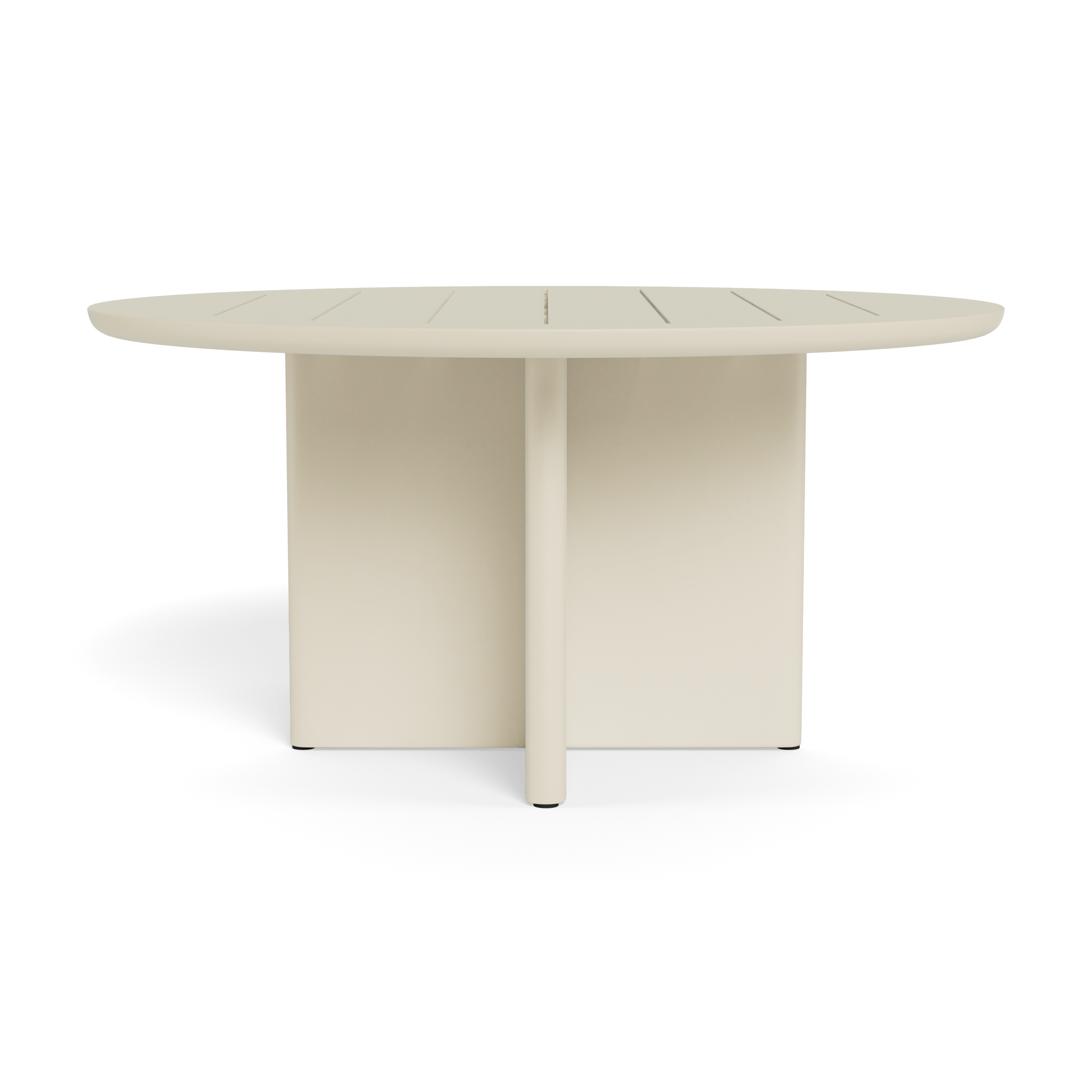 Victoria Aluminum Slatted Round Dining Table 60