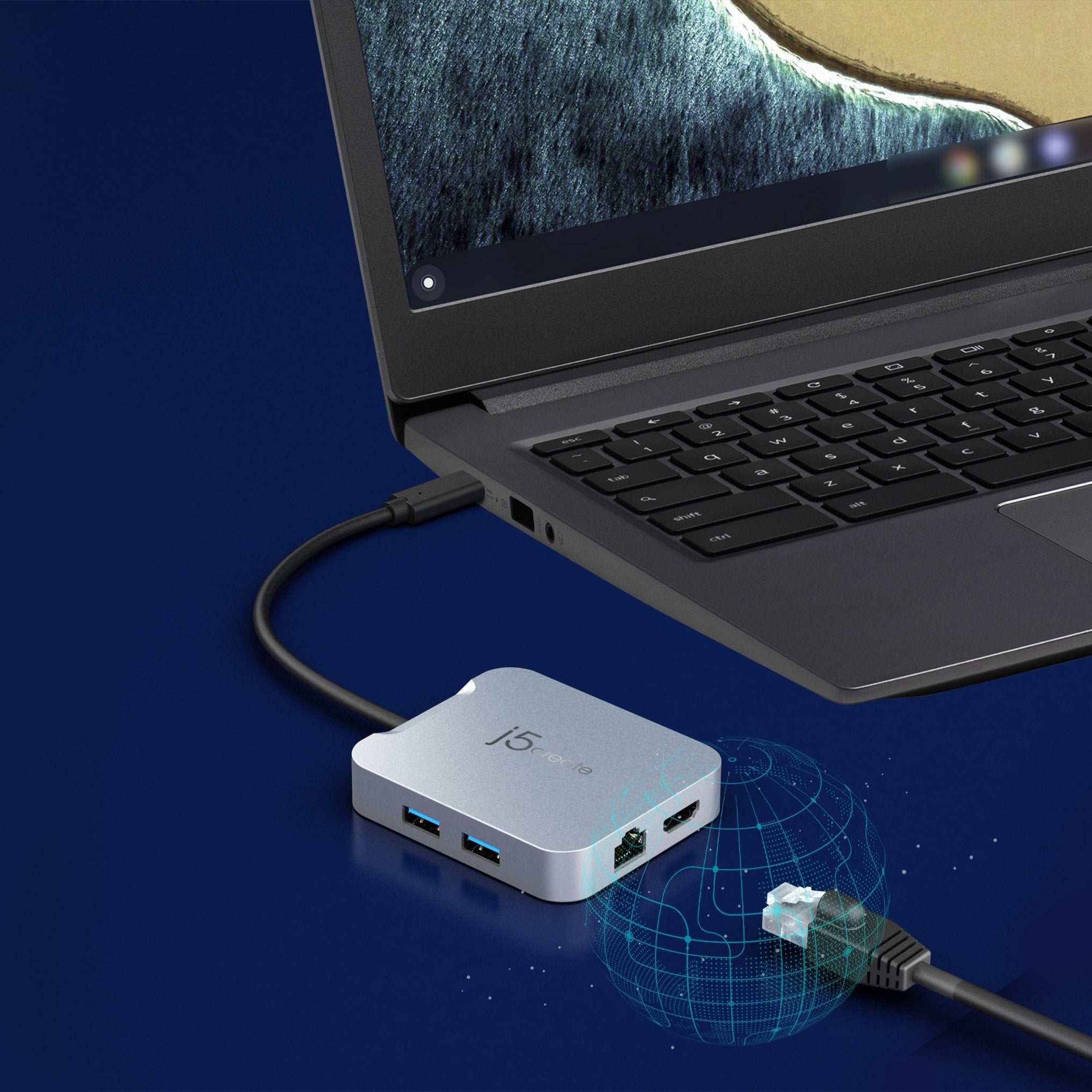 4K60 Elite USB C® PD Multi Port Adapter - 6-in-1 USB C Hub with HDMI, Ethernet, USB 3.0 for MacBook Pro/Air, iPad Pro, Chromebook - Perfect for Home Office, Gaming & Video Conferencing