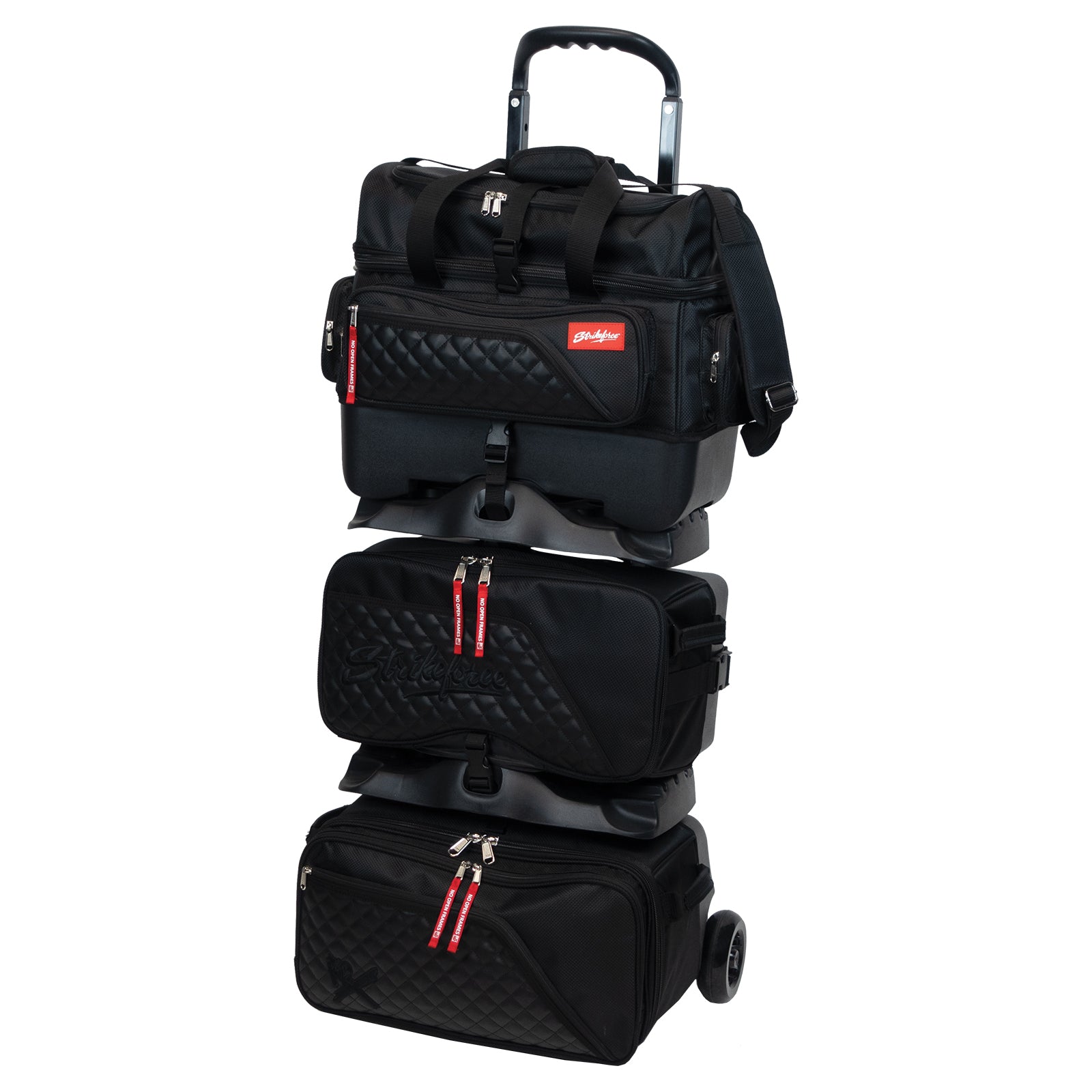 KR Strikeforce Diamond 6 Ball Roller Black Bowling Bag - Premium Bowling Equipment for Tournaments & League Play - Perfect for Pro Bowlers & Enthusiasts