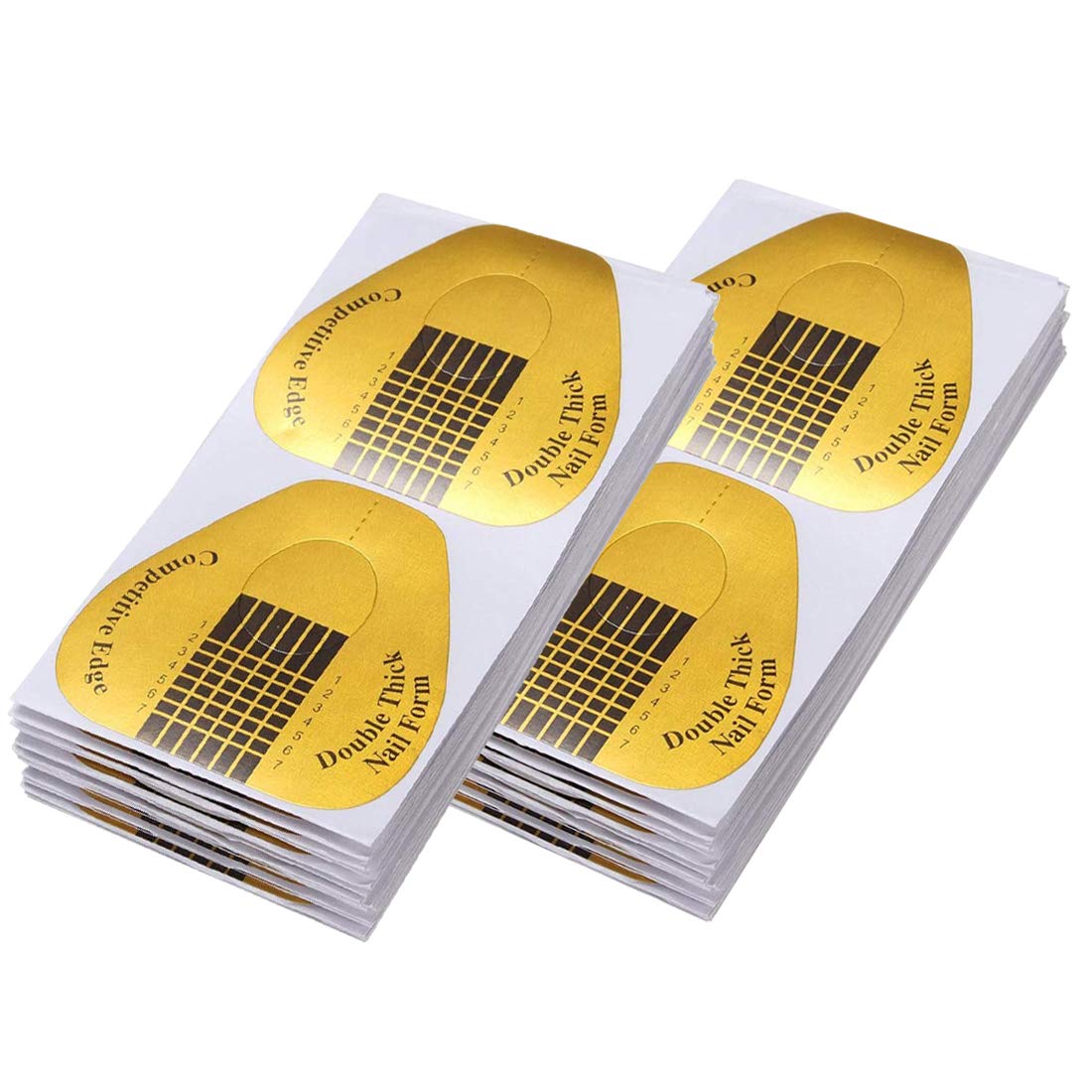 200Pcs Long Acrylic Nail Forms - Thick Nail Art Extension Tips with Numbered Markings | Durable Paper Nail Stickers for Gel & Acrylic Nails | Perfect for Salon Professionals & DIY Manicures at Home