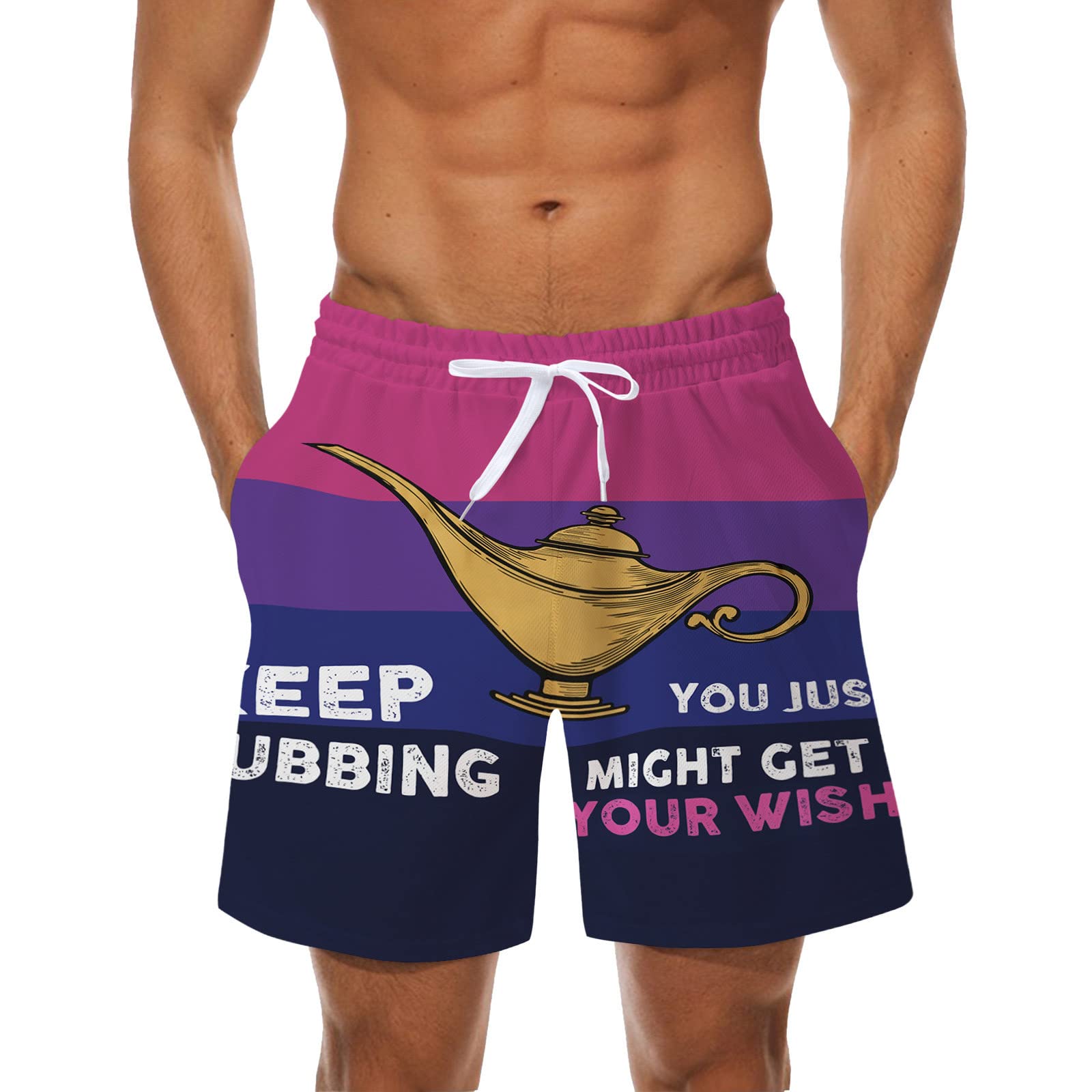 IJKEID Men's & Women's Summer Casual Breathable Mesh Printed Beach Shorts - Perfect for Swimming, Surfing, and Outdoor Activities