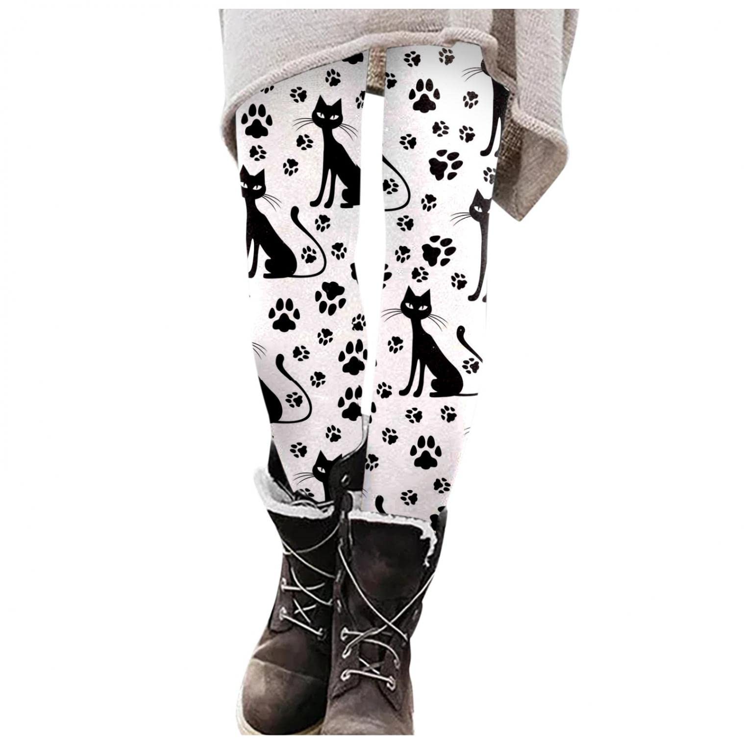 AIHOU Women's Thermal Leggings - Christmas Printed Fleece-Lined High Waist Yoga Pants for Winter, Workout & Lounge | Perfect for Holiday Gifts, Cold Weather & Cozy Home Wear