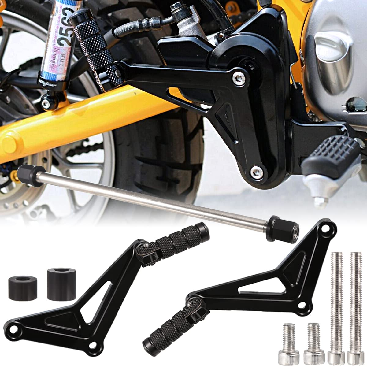 Honda Monkey 125 Rear Passenger Footrest Foot Pegs Bracket (2018-2023) - Black | Durable Motorcycle Accessories for Comfortable Riding & Passenger Safety
