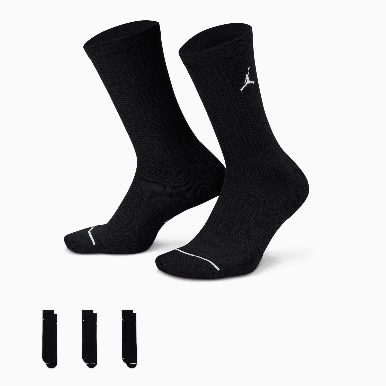 Jordan Everyday Crew Socks (3 Pairs) - Comfortable Athletic Socks for Men & Women - Perfect for Basketball, Running, Gym & Casual Wear
