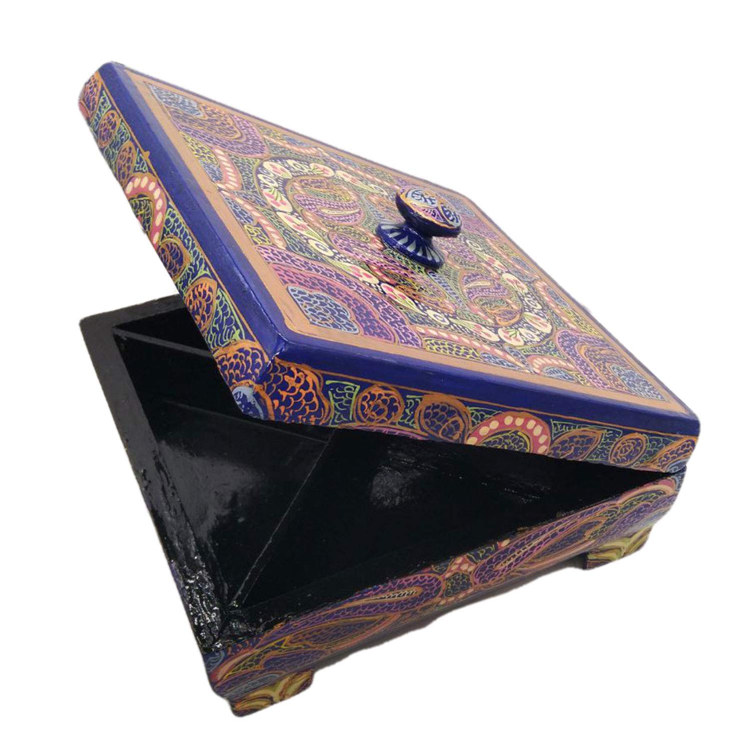 Handmade Christmas Jewelry Organizer Box - Premium Dry Fruit & Trinket Storage Box for Women - Award-Winning Indian Artisan Crafted Purple Jewelry Case | Perfect for Holiday Gifts, Home Decor & Jewelry Organization
