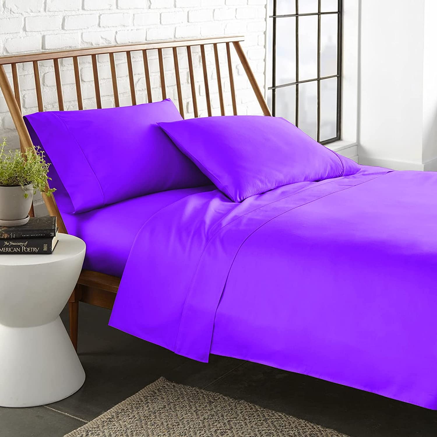 Premium 600 Thread Count Egyptian Cotton Emperor Size Sheet Set - 6 Piece Deep Pocket (16