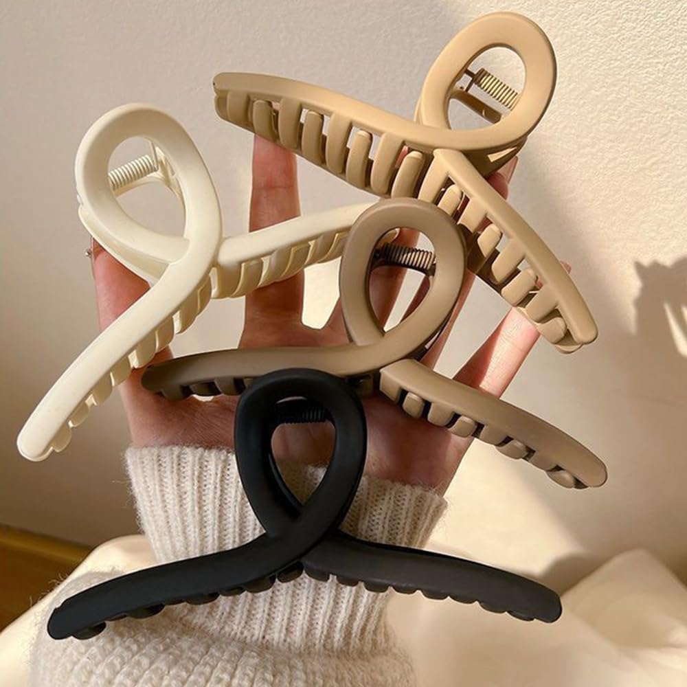 4pcs Matte Hair Claw Clips for Women & Girls - 4 Inch Non-Slip Strong Hold Hair Accessories for Thick Hair, Wedding, Party & Everyday Use