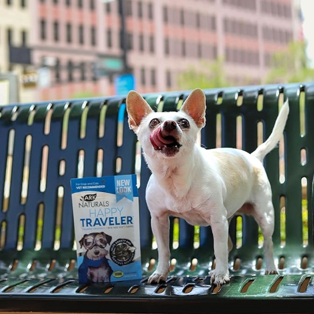 Happy Traveler Calming Soft Chews for Dogs - Natural Stress & Anxiety Relief - Perfect for Travel, Vet Visits & Thunderstorms - Soothing Treats for Anxious Pets