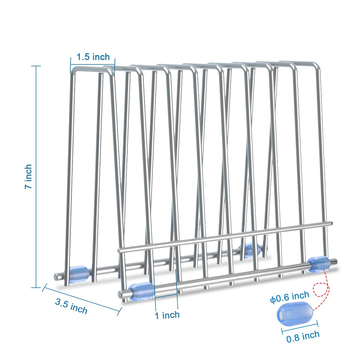 IDEATECH 2 Pack Reusable Storage Bags Rack - Stainless Steel Drying Stand for Food Storage Bags, File Organizer & Desktop Shelf (Silver) - Perfect for Kitchen, Office & Home Organization
