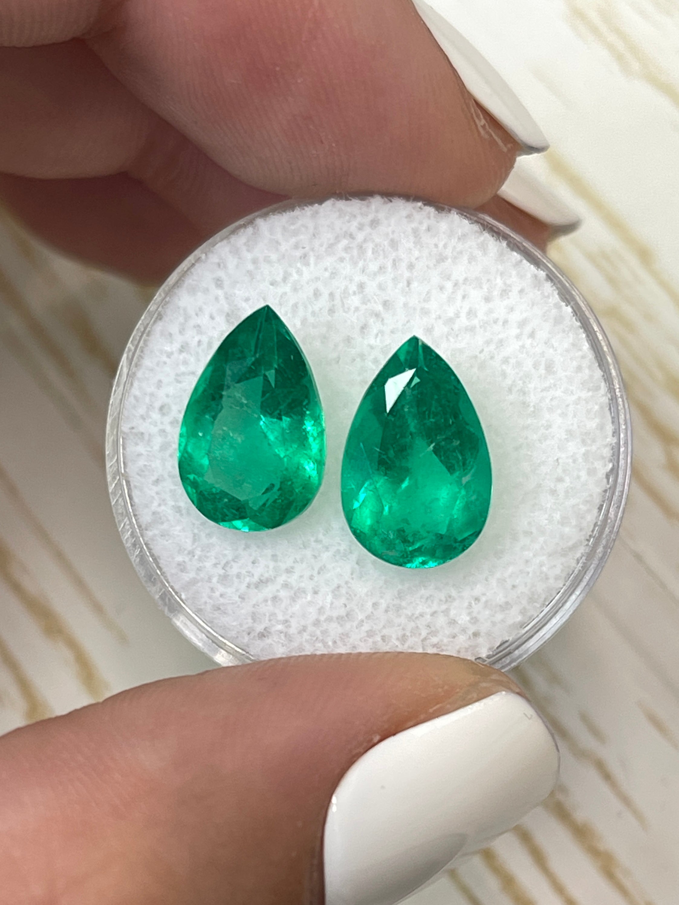 6.37tcw 12.5x8mm Pear Cut Loose Colombian Emeralds - Muzo Green Gemstones for Jewelry Making, Engagement Rings & Luxury Gifts