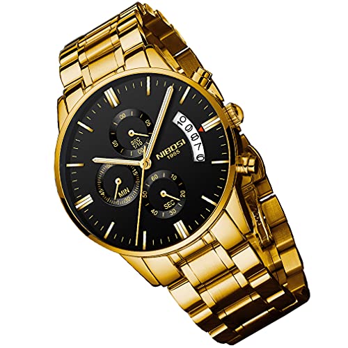 Gold Strap Black Dial