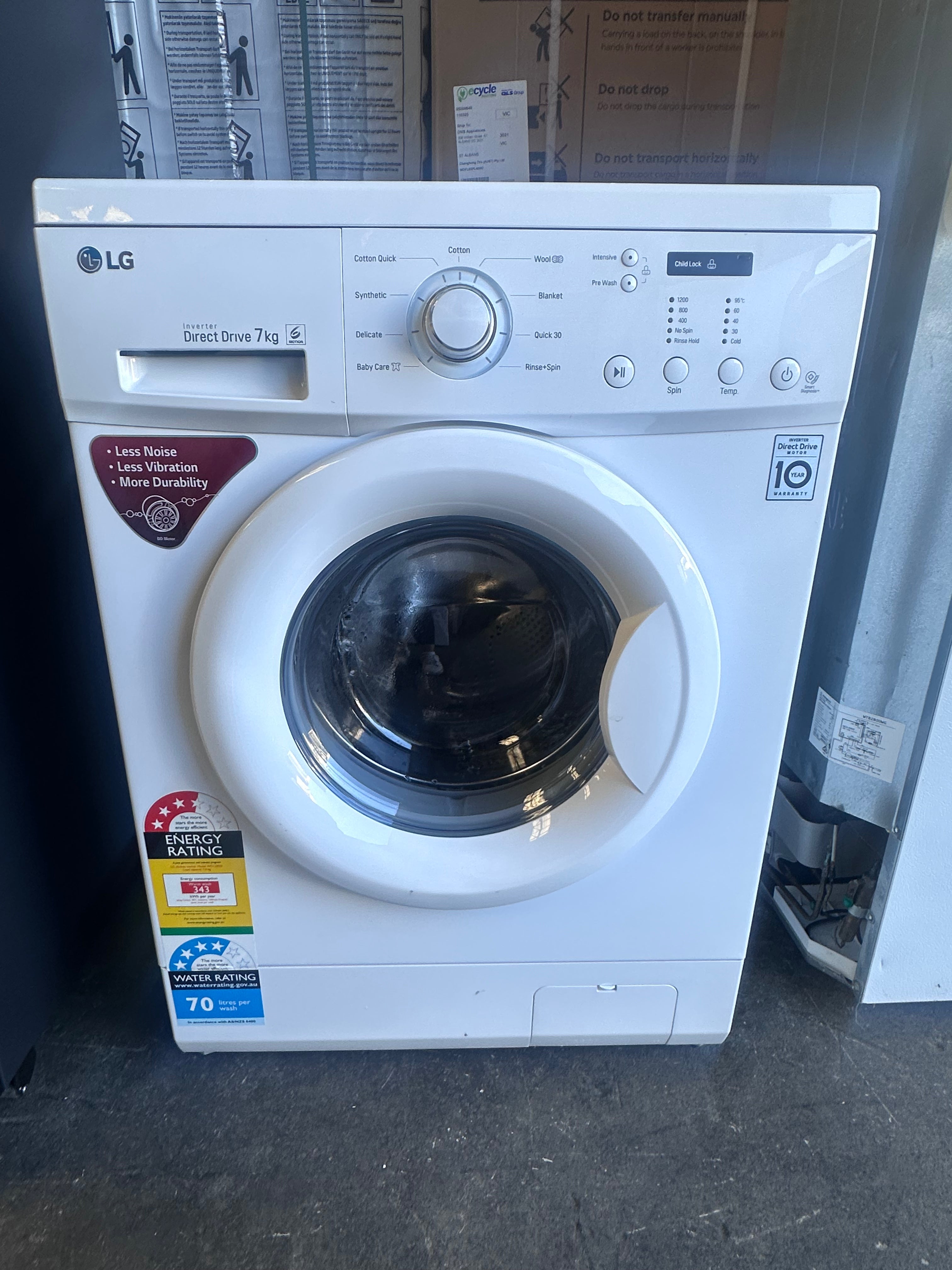 Refurbished LG 7kg Front Load Washing Machine - Energy Efficient, Quiet Operation - Perfect for Apartments, Small Homes & Laundry Rooms
