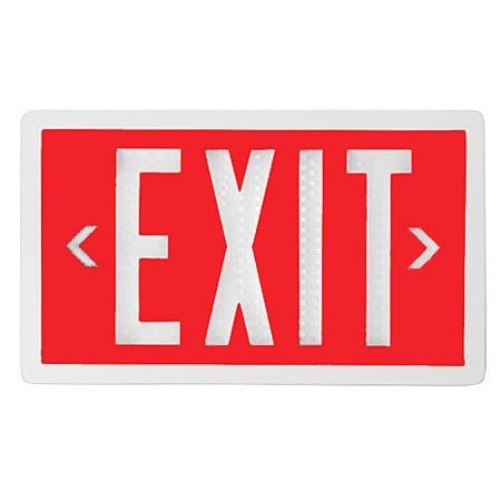 10-Year Life Red Tritium Exit Sign - Emergency Safety Sign for Buildings, Warehouses & Schools - Durable & Long-Lasting for Low-Light Conditions