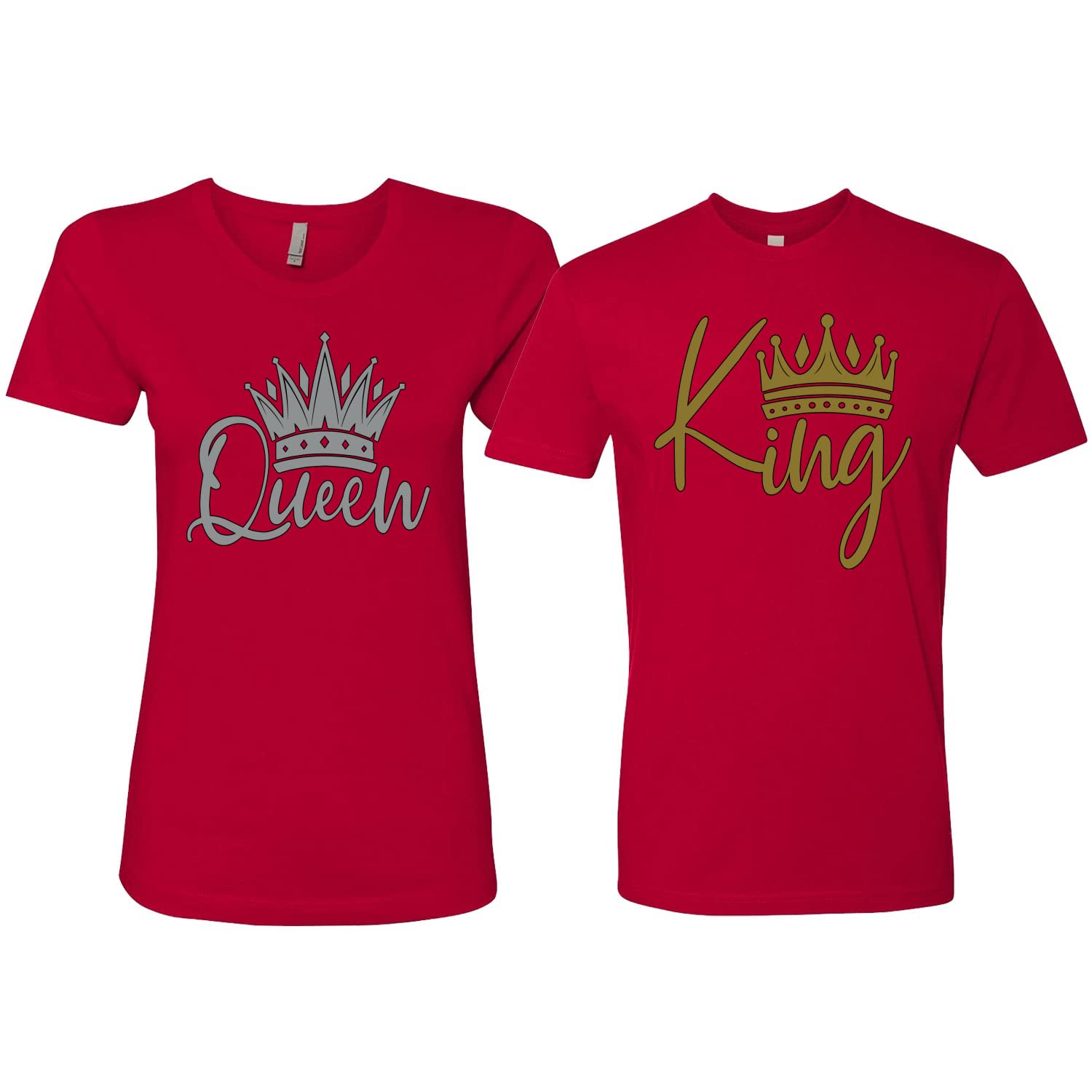 King & Queen Matching Couples T-Shirts - Valentine's Day Gift for Him & Her - Perfect for Anniversaries, Date Nights & Romantic Getaways