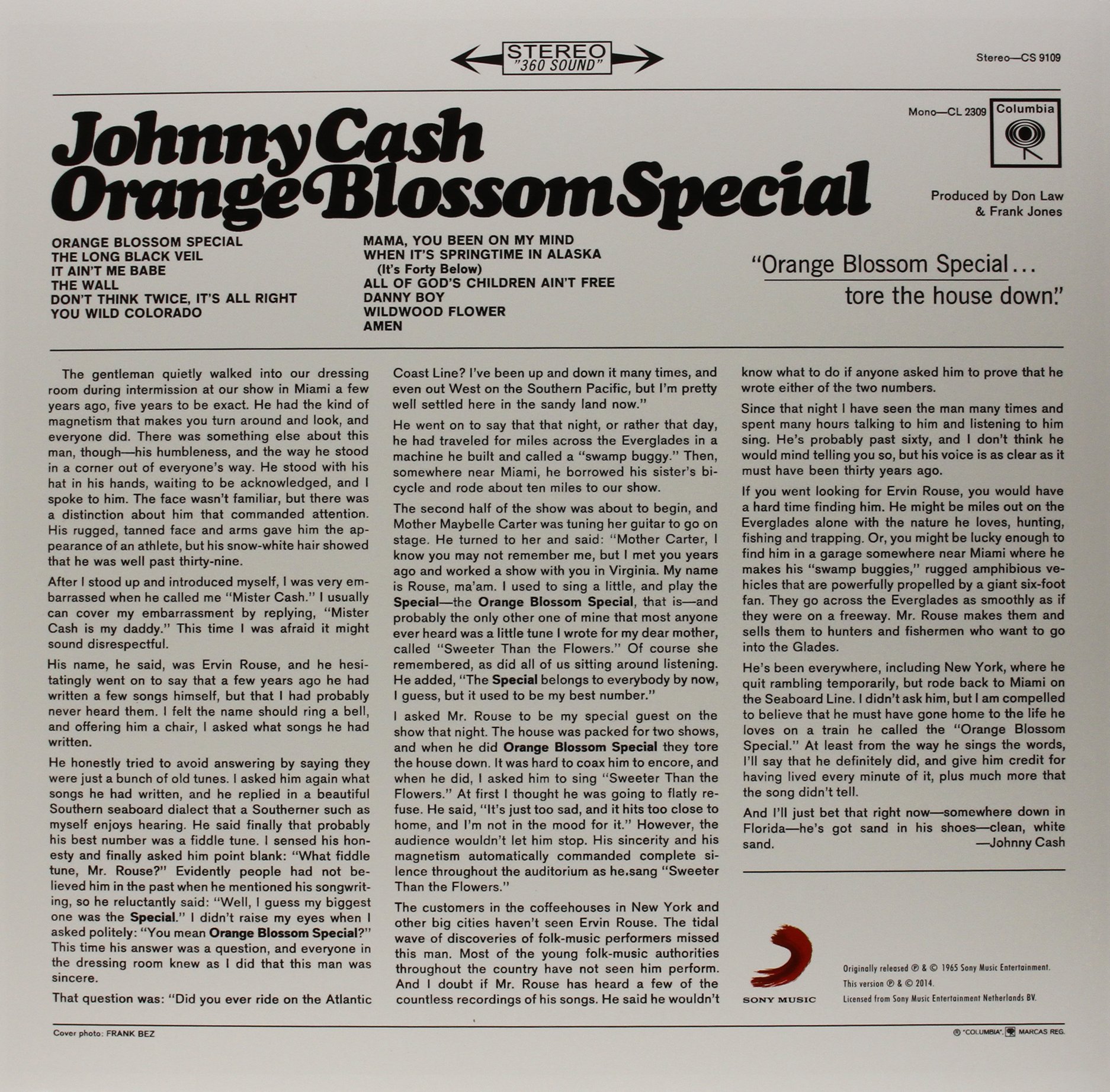 Johnny Cash Orange Blossom Special Vinyl Record - Classic Country Music for Road Trips & Relaxing Evenings