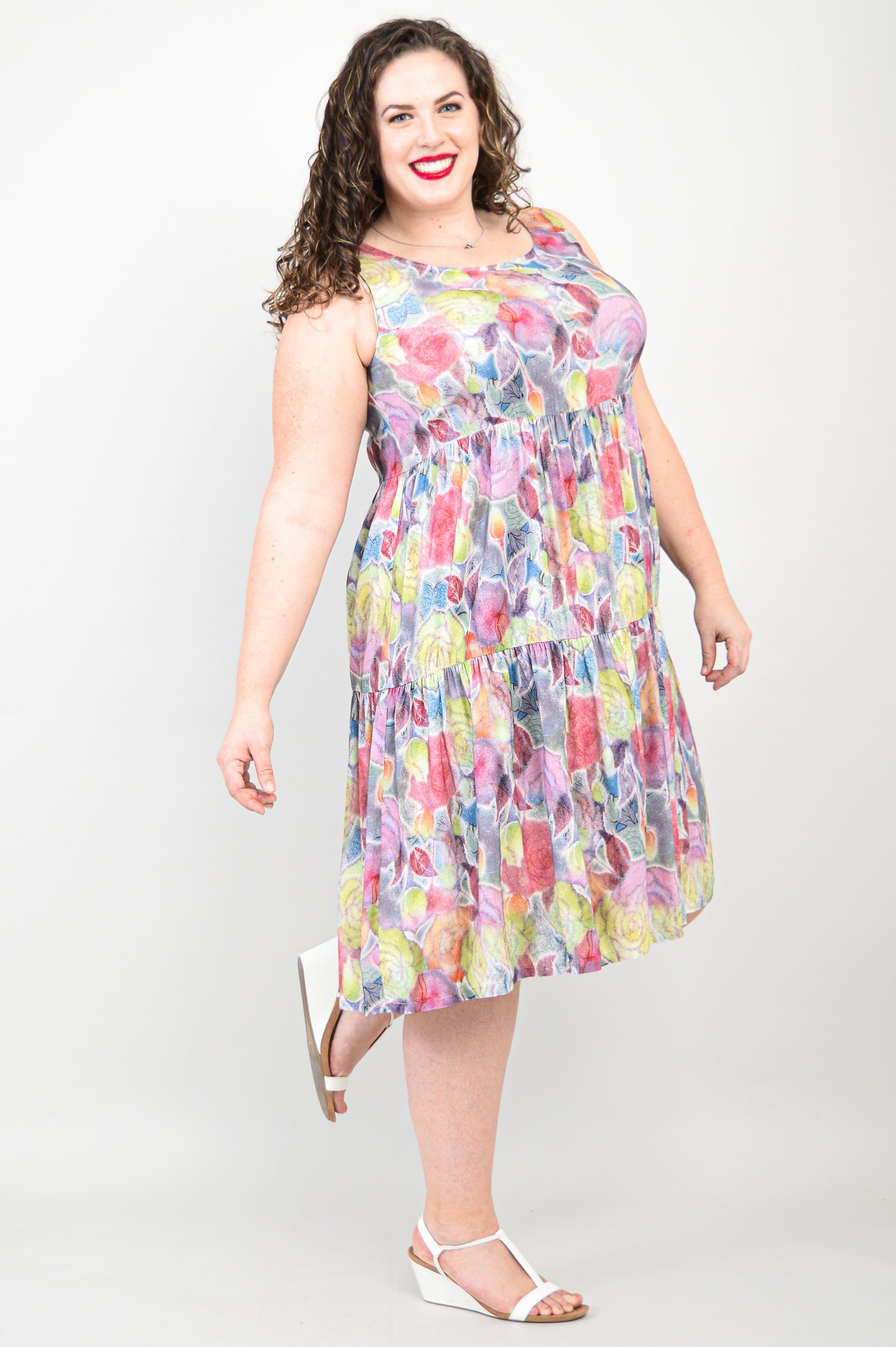 Juni Dress in Rosebud Print - Linen Bamboo Blend for Women | Perfect for Summer Outfits, Beach Vacations & Casual Wear