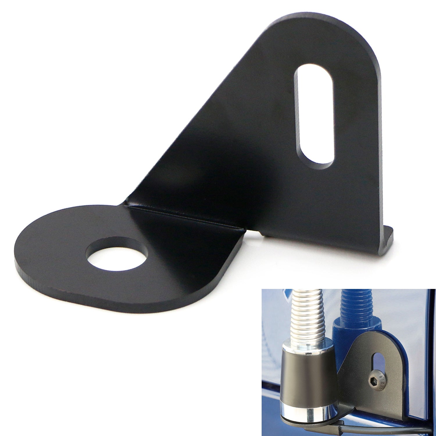 Jeep Wrangler CB Antenna Mount Bracket - Heavy Duty Front Driver Side Hood Mount for CB Radio Antennas | Perfect for Off-Roading, Camping & Emergency Communication