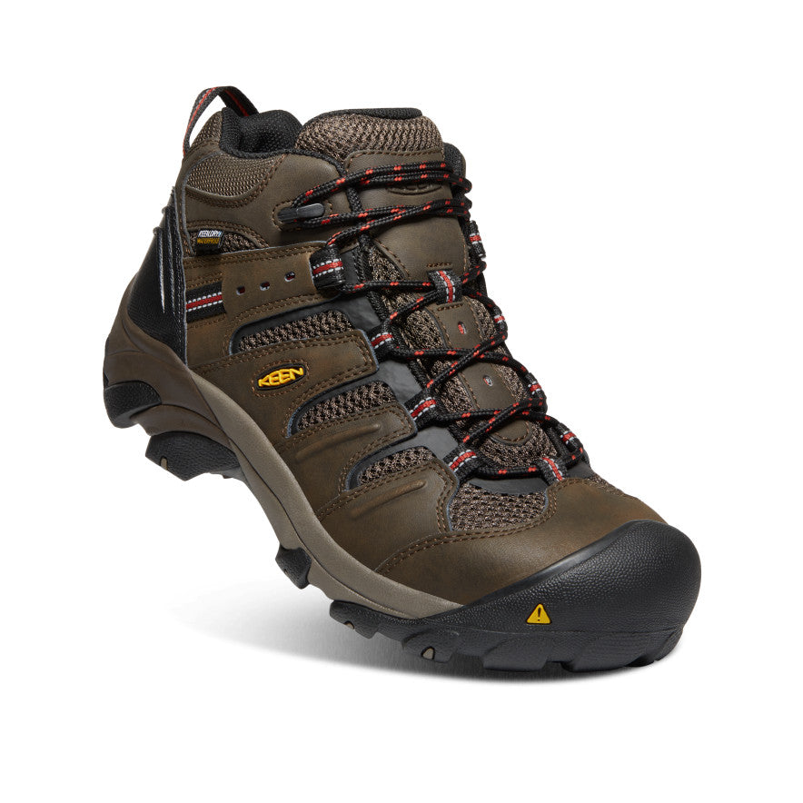Men's Lansing Mid Waterproof Steel Toe Work Boots - Cascade Brown/Brindle | Durable Safety Shoes for Construction, Hiking & Outdoor Work