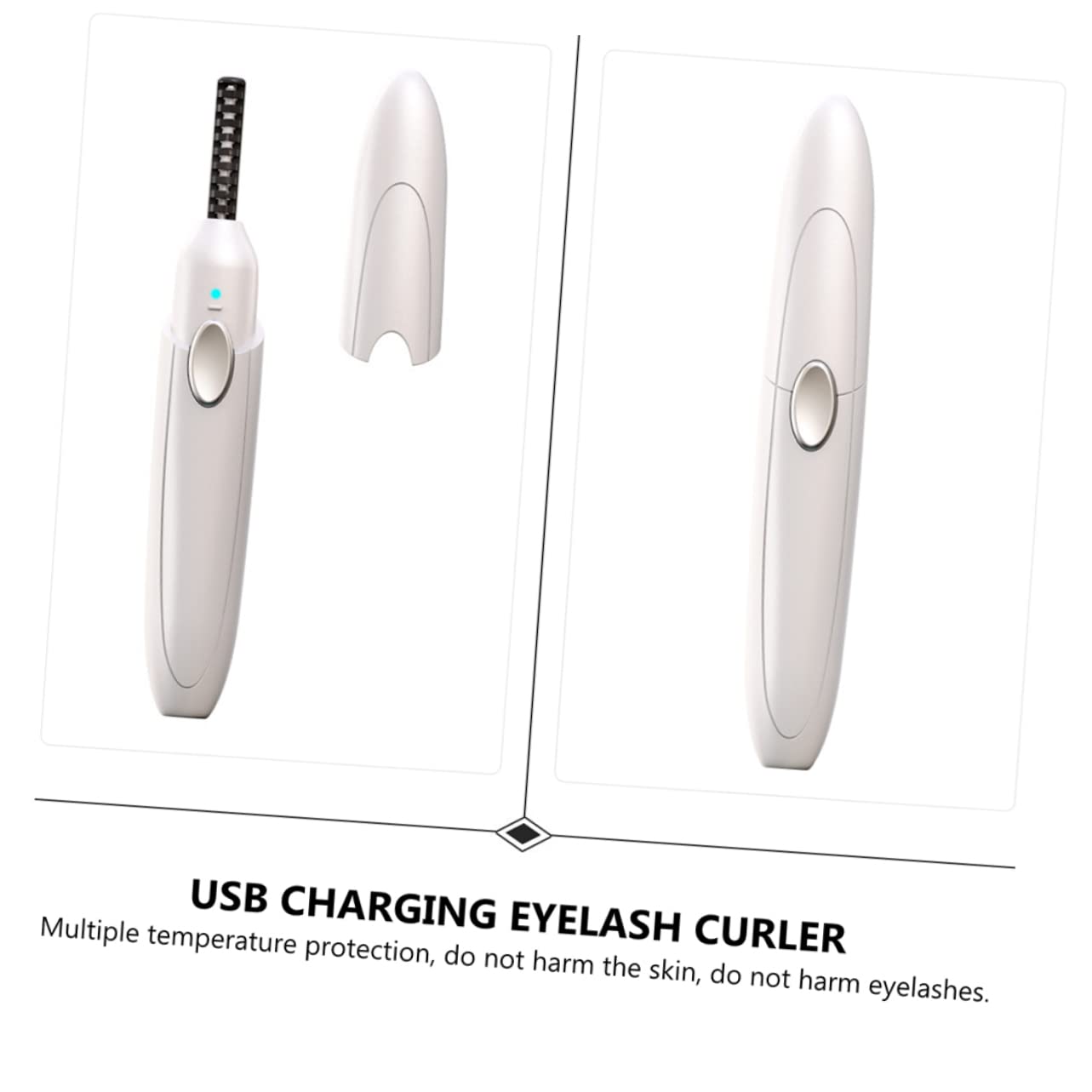 Minkissy Electric Eyelash Curler - USB Rechargeable Portable Lash Curling Tool for Perfect Eye Makeup | Great for Travel, Home & Professional Use