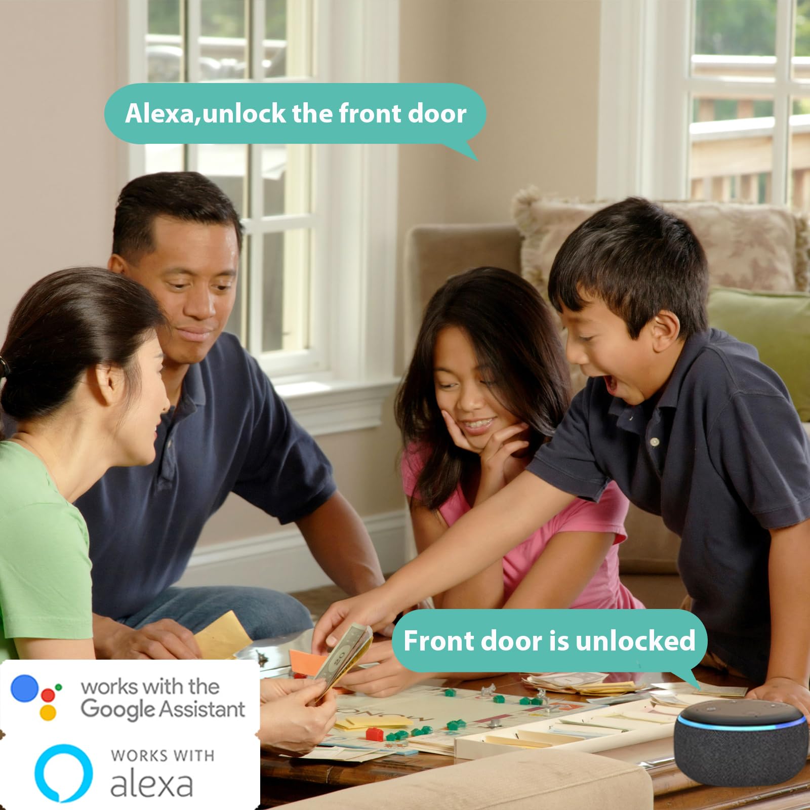 Smart WiFi Front Door Lock Set - Electronic Keypad Deadbolt with Fingerprint & Keyless Entry | Alexa Compatible Smart Lock with Handle | Ideal for Home Security & Smart Home Automation (Black)