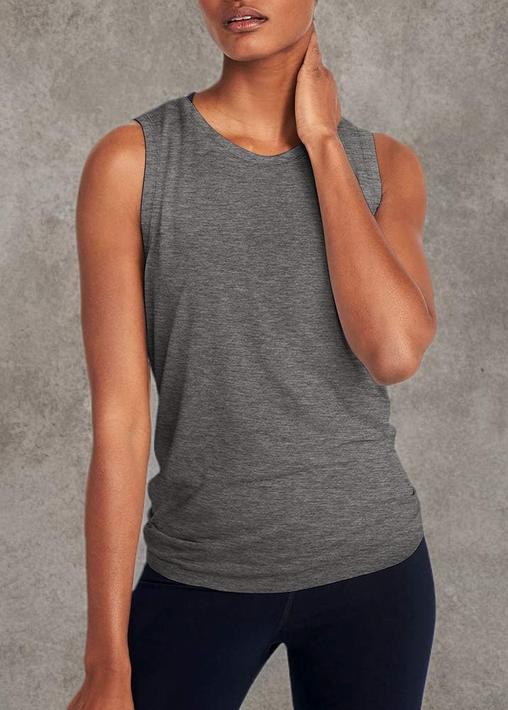 Women's Open Back Workout Tops - Mippo Yoga & Running Athletic Muscle Tank Shirts | Breathable Gym Wear for Yoga, Pilates & Cardio Training