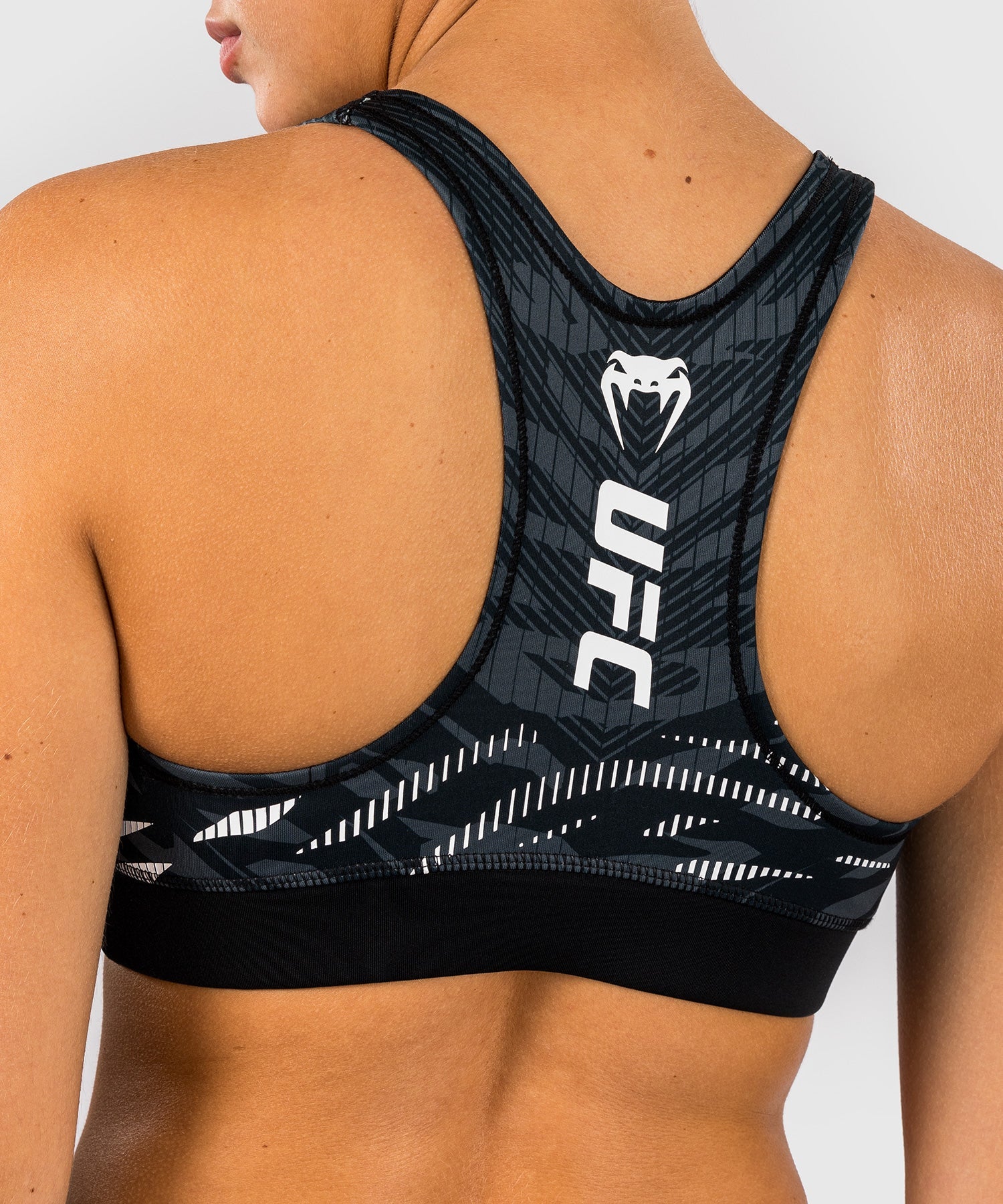 Venum UFC Fusion Authentic Fight Night Women's Sports Bra - High Performance Workout Top for MMA, Boxing & Fitness Training (Black)