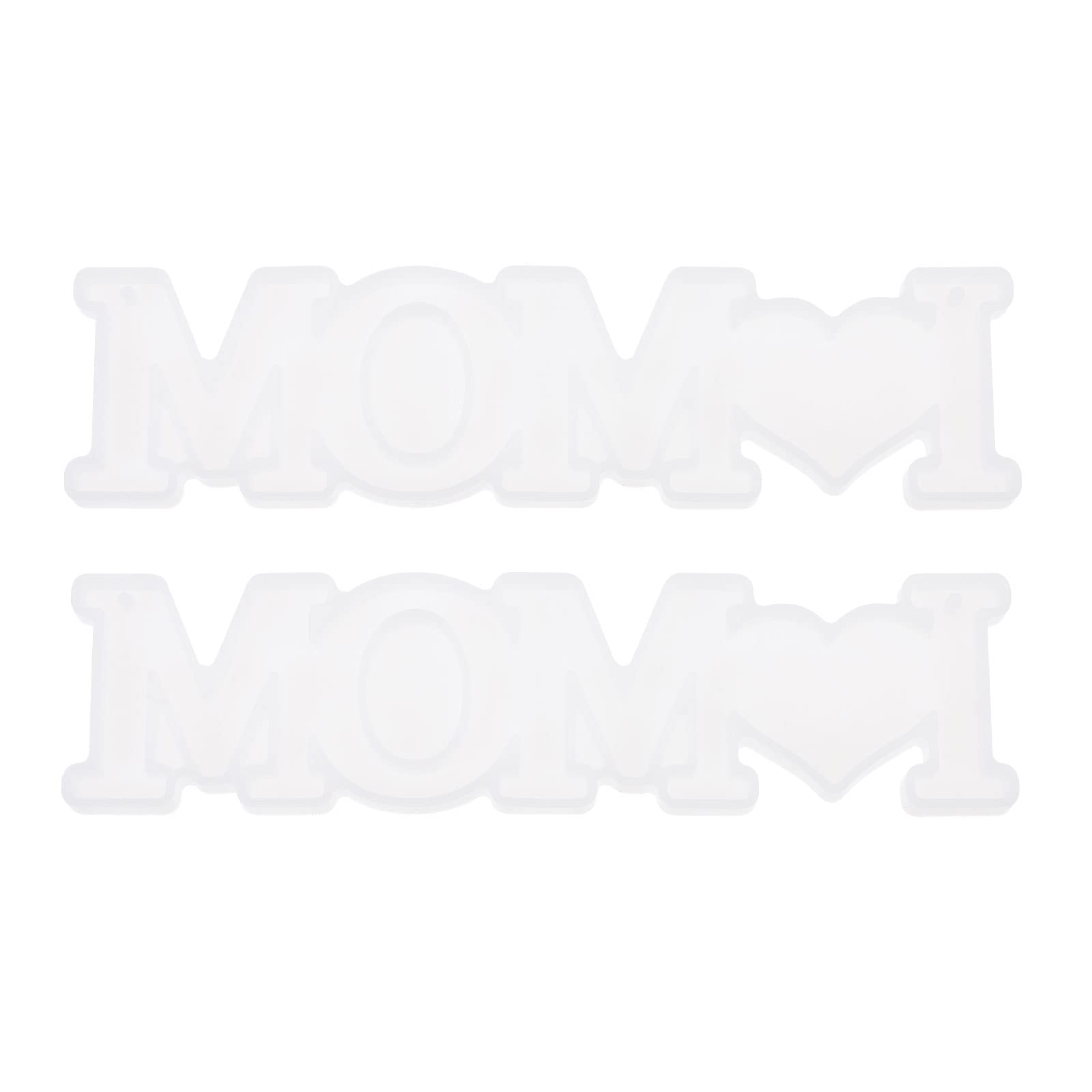 LUOZZY 2-Piece Mother's Day Pendant Molds Set - DIY Jewelry Making Molds, Resin Pendant Molds for Necklace & Keychain - White Silicone Molds for Crafting Unique Gifts & Home Decor