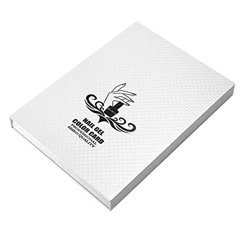 Fityle 120 Colors Nail Polish Display Book with 120pcs Nail Tips - UV Gel Color Chart Card for Nail Salon & DIY Manicure - White | Professional Nail Art Design & Color Matching Tool