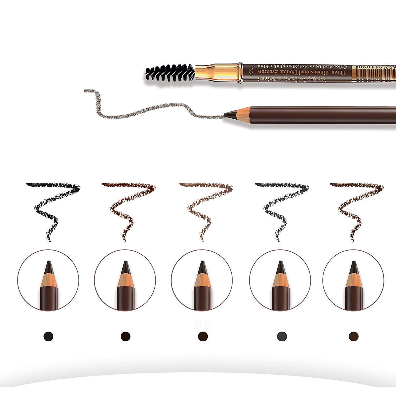 Long-Lasting Waterproof Eyebrow Pencil with Mascara Brush - 02 Dark Brown (1.4g) | Natural Look, All-Day Wear | Perfect for Daily Makeup, Gym & Outdoor Activities