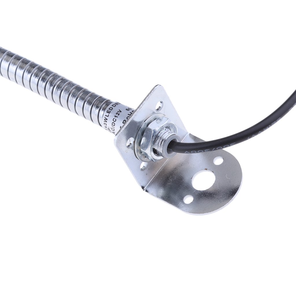 12V Gooseneck LED Bedside Reading Lamp - Adjustable Silver Wall Mount Light for Bed Headboard, Nightstand, Bookshelf (Perfect for Bedroom, Office, Dorm)