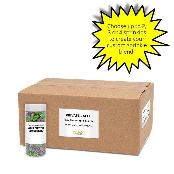 Custom Sprinkle Blend 1/2 Cup Jars - Bulk 48 Jars per Case | Private Label Baking Decorations for Cupcakes, Cookies & Desserts | Perfect for Bakeries, Party Favors & DIY Treats
